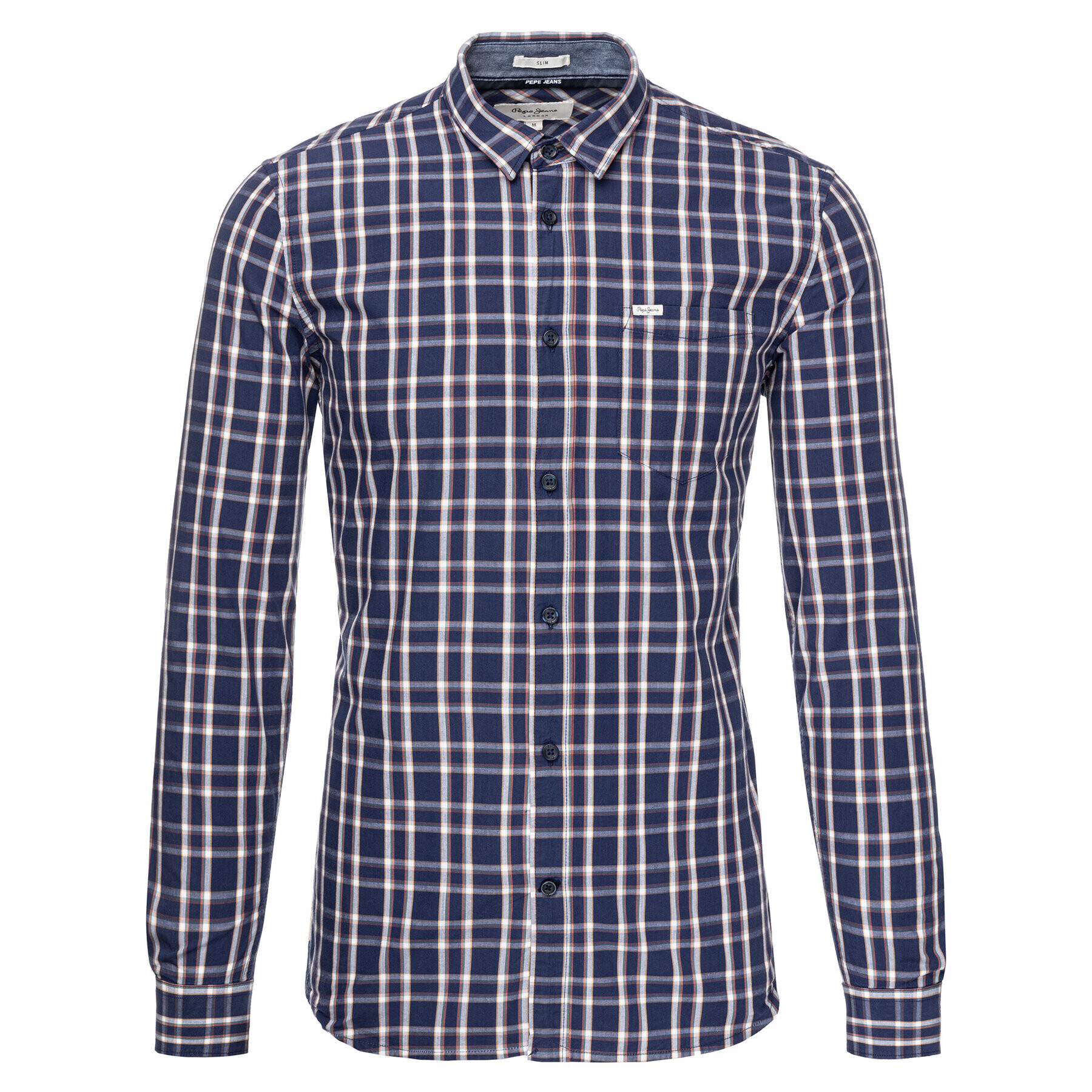 Pepe Jeans Košile Ernest PM305893 Tmavomodrá Slim Fit - Pepit.cz