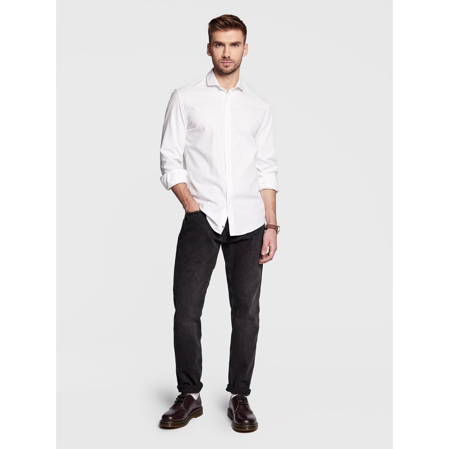 Pepe Jeans Košile Finbar PM307515 Bílá Slim Fit - Pepit.cz