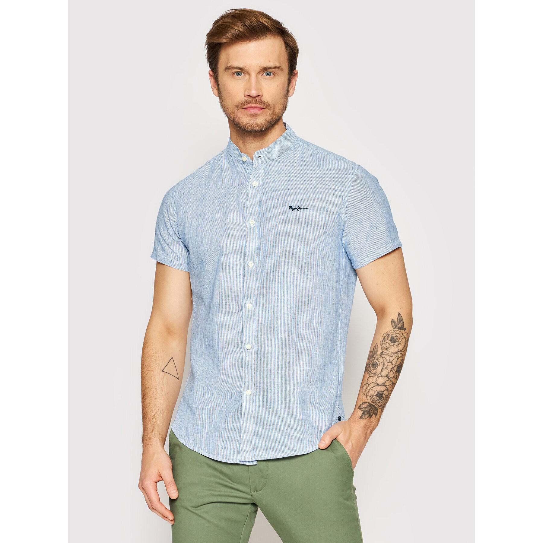 Pepe Jeans Košile Prescot PM307459 Modrá Slim Fit - Pepit.cz