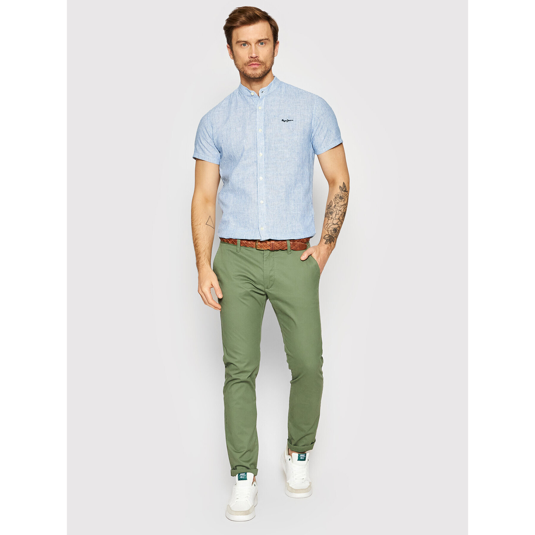 Pepe Jeans Košile Prescot PM307459 Modrá Slim Fit - Pepit.cz