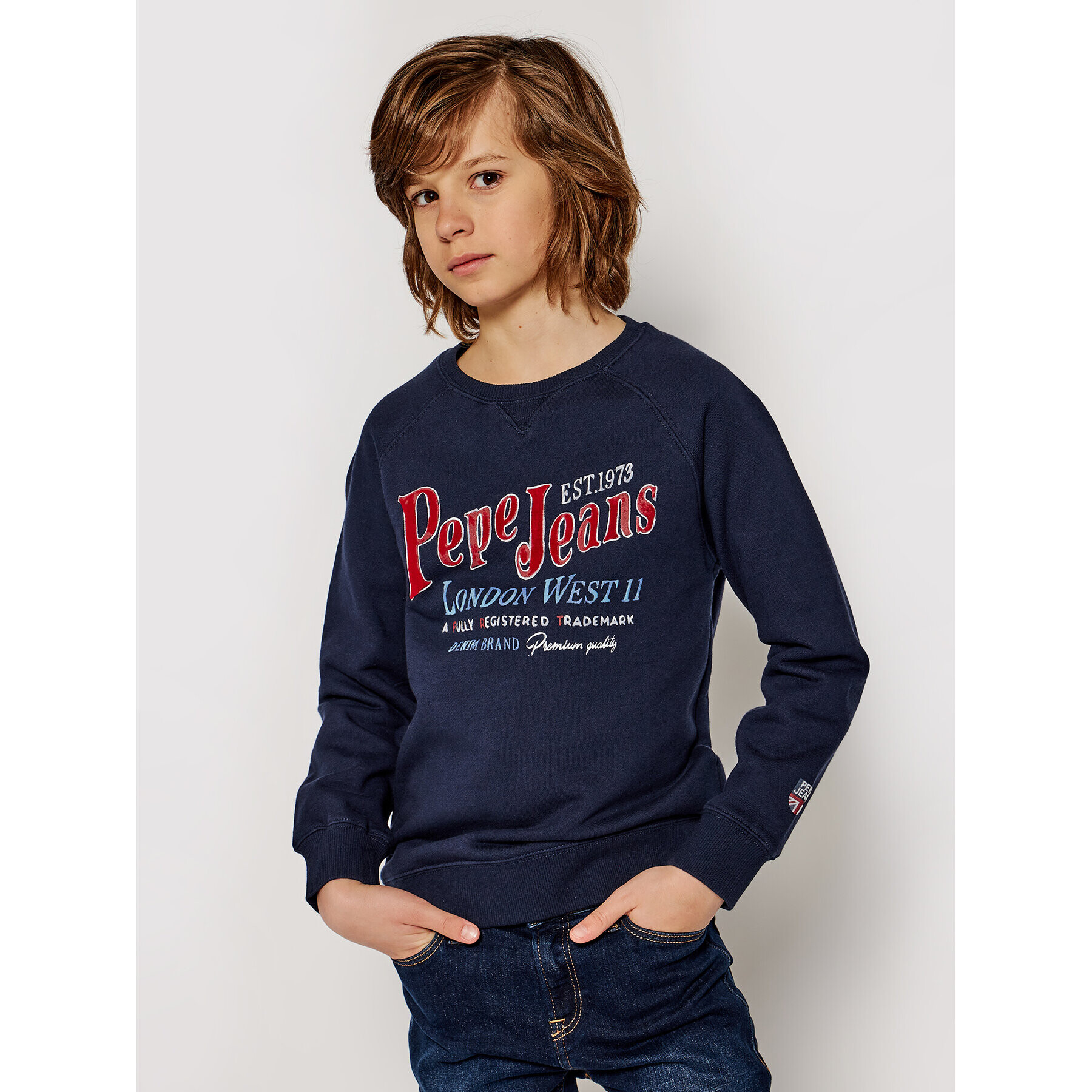 Pepe Jeans Mikina Arthur PB581260 Tmavomodrá Regular Fit - Pepit.cz