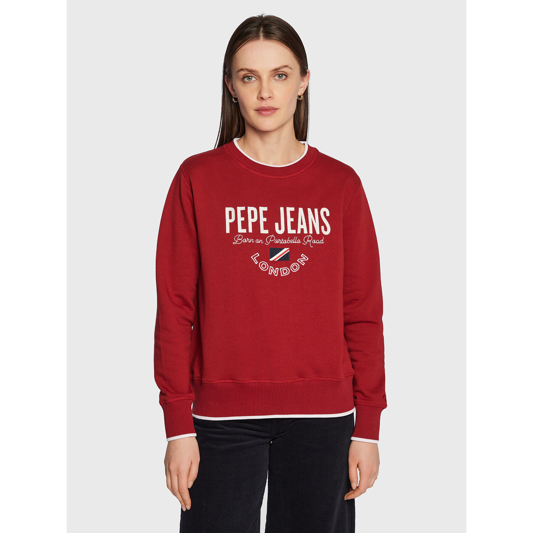 Pepe Jeans Mikina Charline PL581245 Červená Regular Fit - Pepit.cz