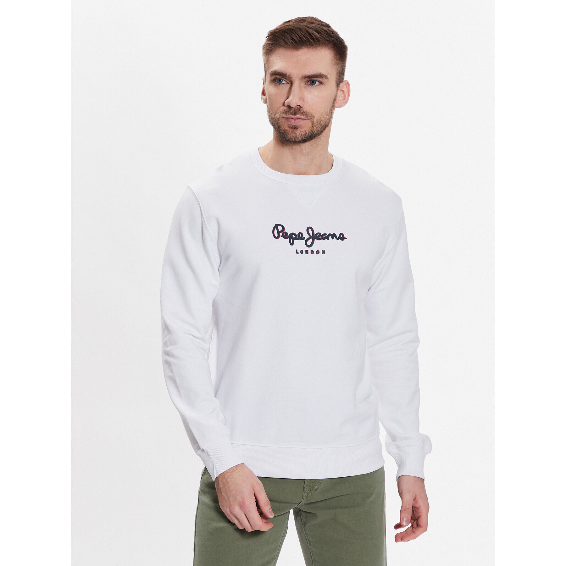 Pepe Jeans Mikina Edward Crew PM582380 Bílá Regular Fit - Pepit.cz