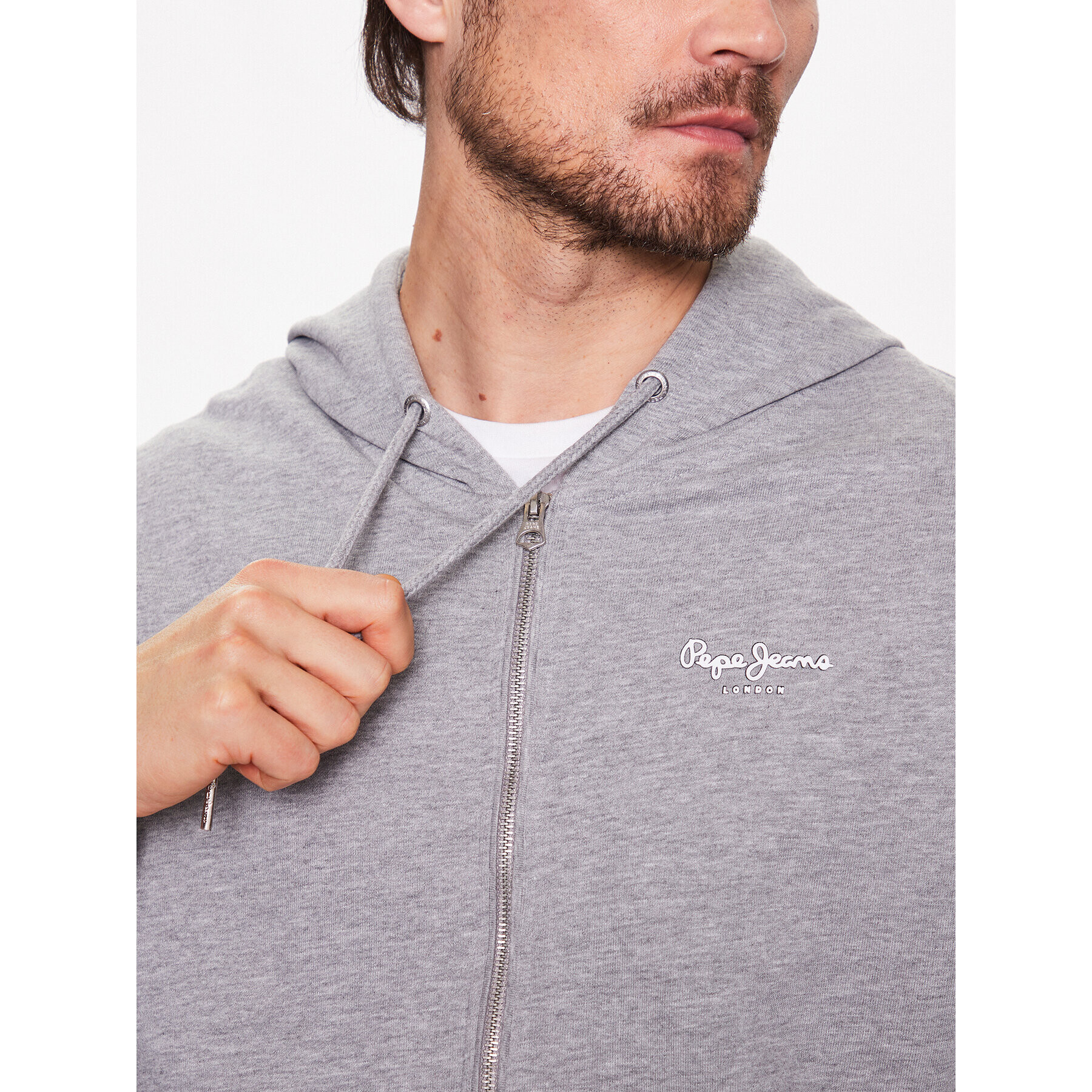 Pepe Jeans Mikina Edward Zip PM582382 Šedá Regular Fit - Pepit.cz