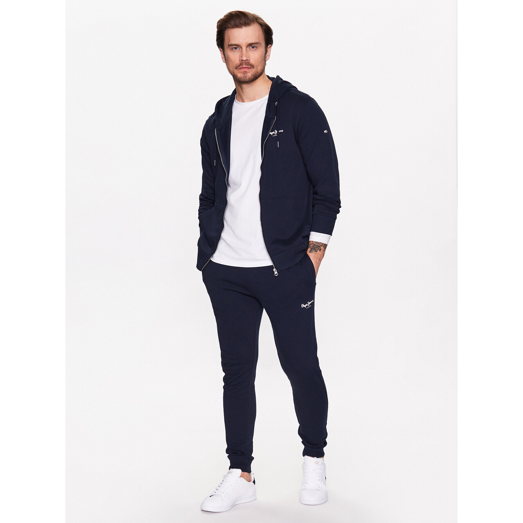 Pepe Jeans Mikina Edward Zip PM582382 Tmavomodrá Regular Fit - Pepit.cz