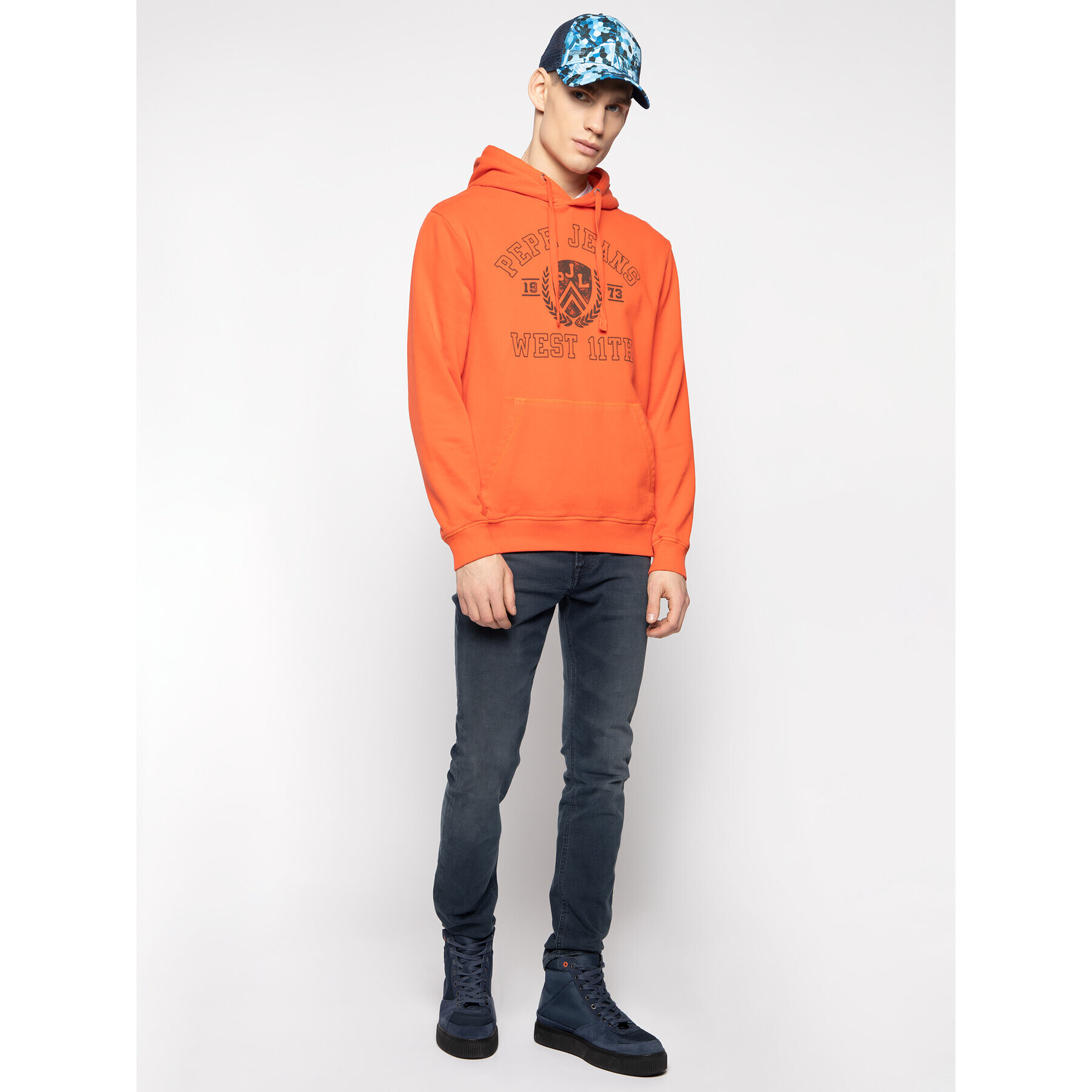 Pepe Jeans Mikina Garrett PM581799 Červená Regular Fit - Pepit.cz