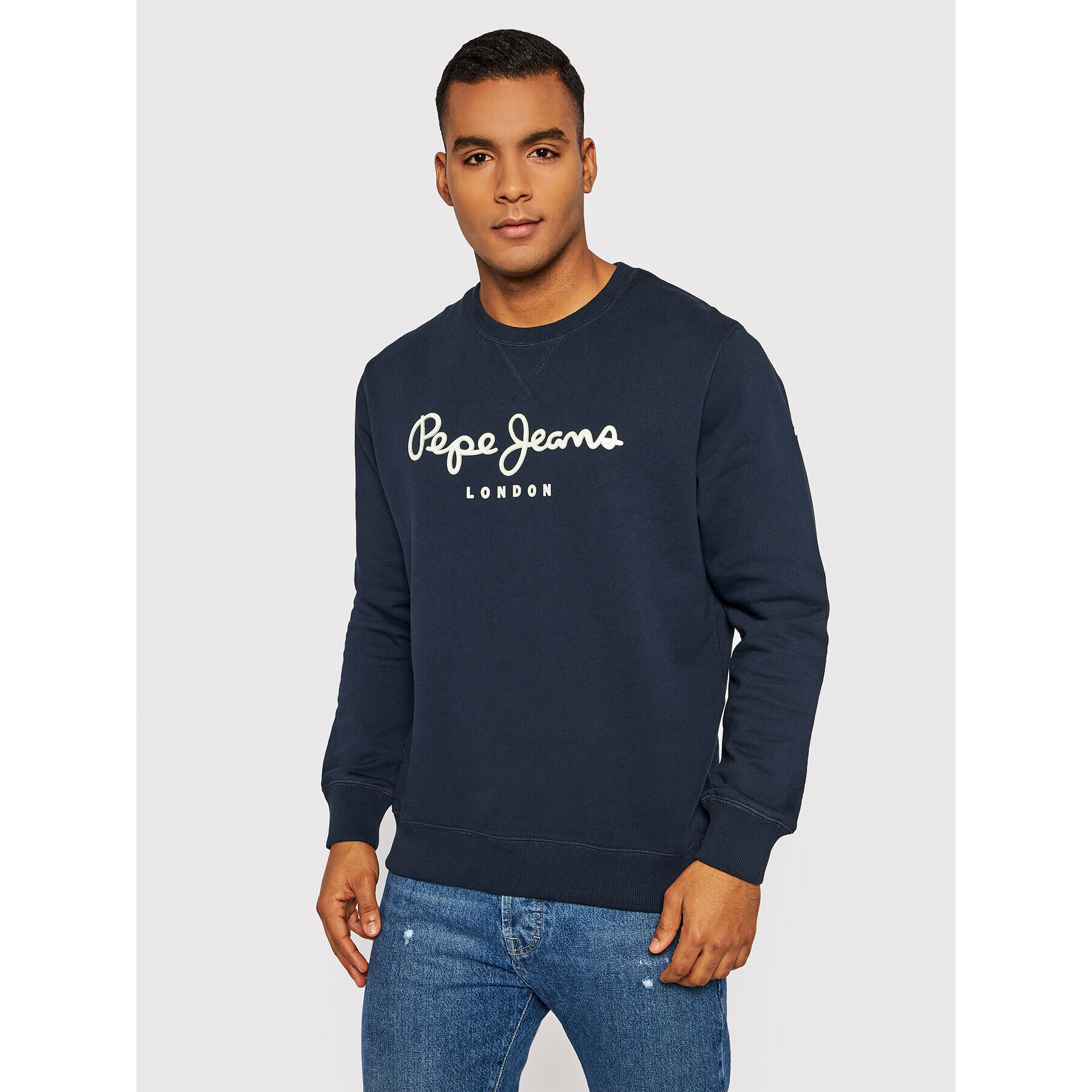 Pepe Jeans Mikina George Crew PM582090 Tmavomodrá Regular Fit - Pepit.cz