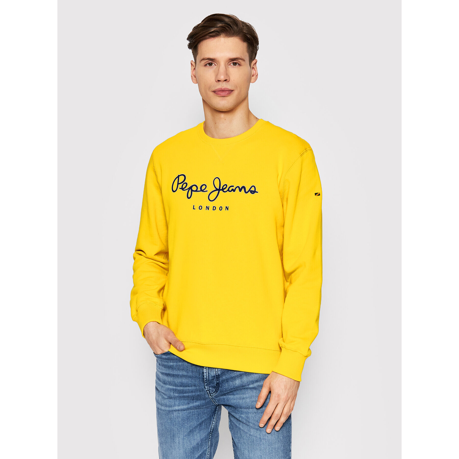 Pepe Jeans Mikina George Crew PM582090 Žlutá Regular Fit - Pepit.cz