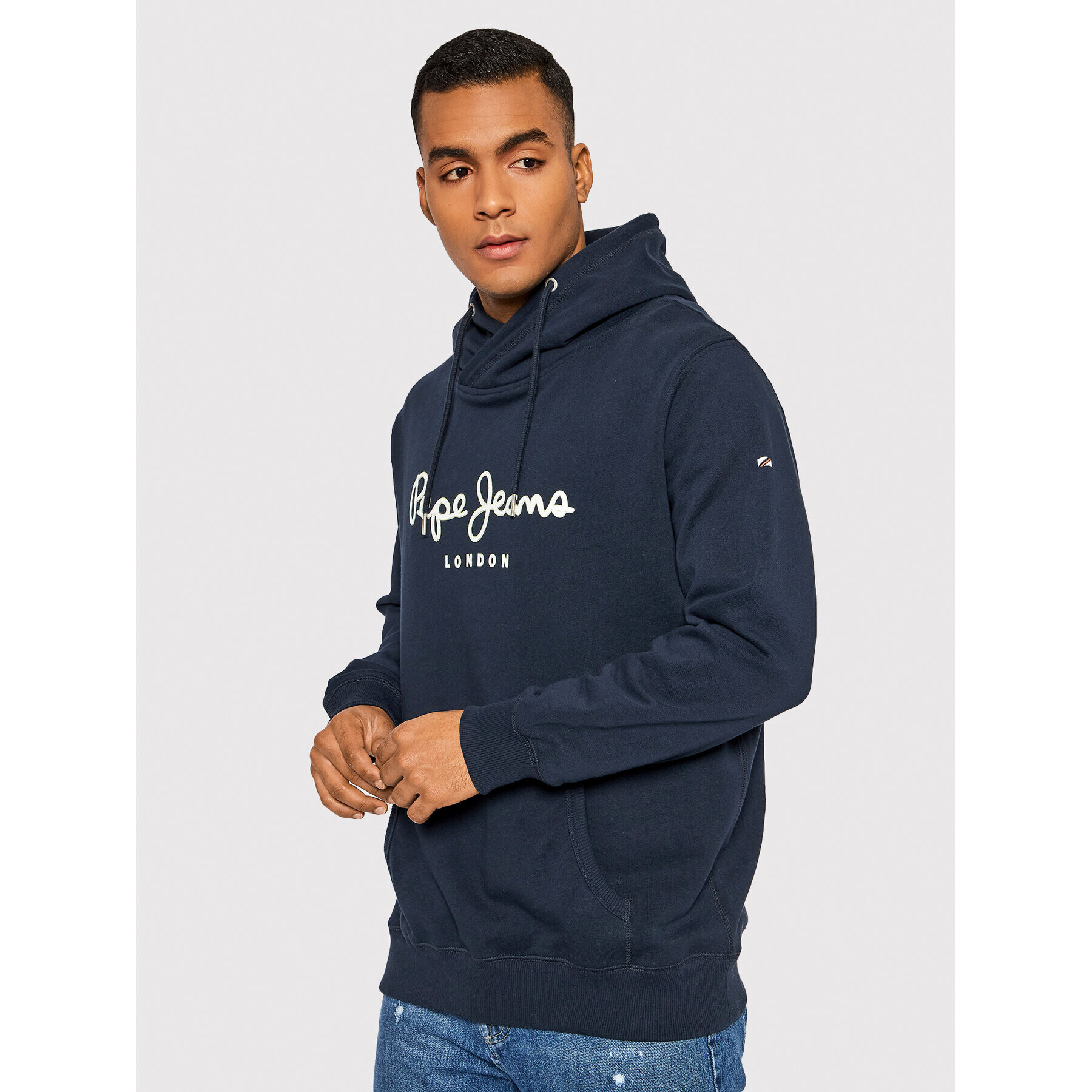 Pepe Jeans Mikina George PM582089 Tmavomodrá Regular Fit - Pepit.cz