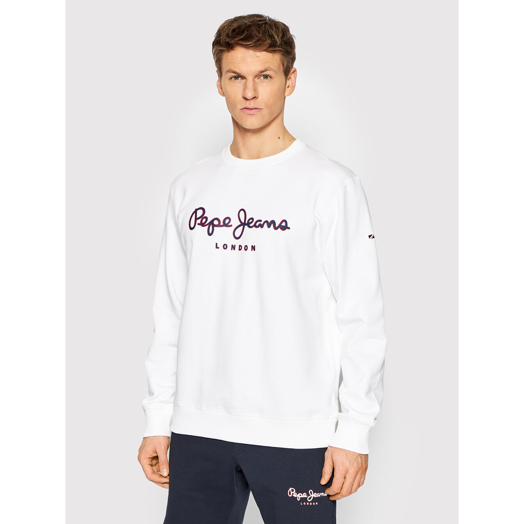 Pepe Jeans Mikina George PM582090 Bílá Regular Fit - Pepit.cz