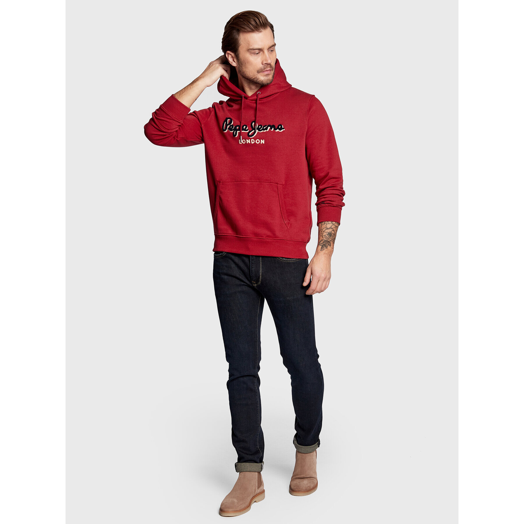 Pepe Jeans Mikina Lamont PM582243 Červená Regular Fit - Pepit.cz