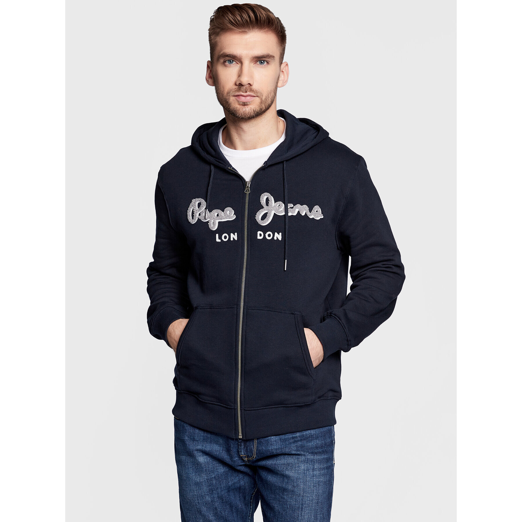 Pepe Jeans Mikina Lamont PM582244 Tmavomodrá Regular Fit - Pepit.cz