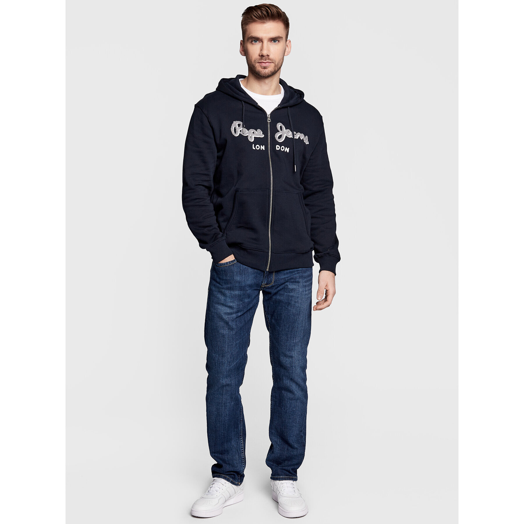 Pepe Jeans Mikina Lamont PM582244 Tmavomodrá Regular Fit - Pepit.cz