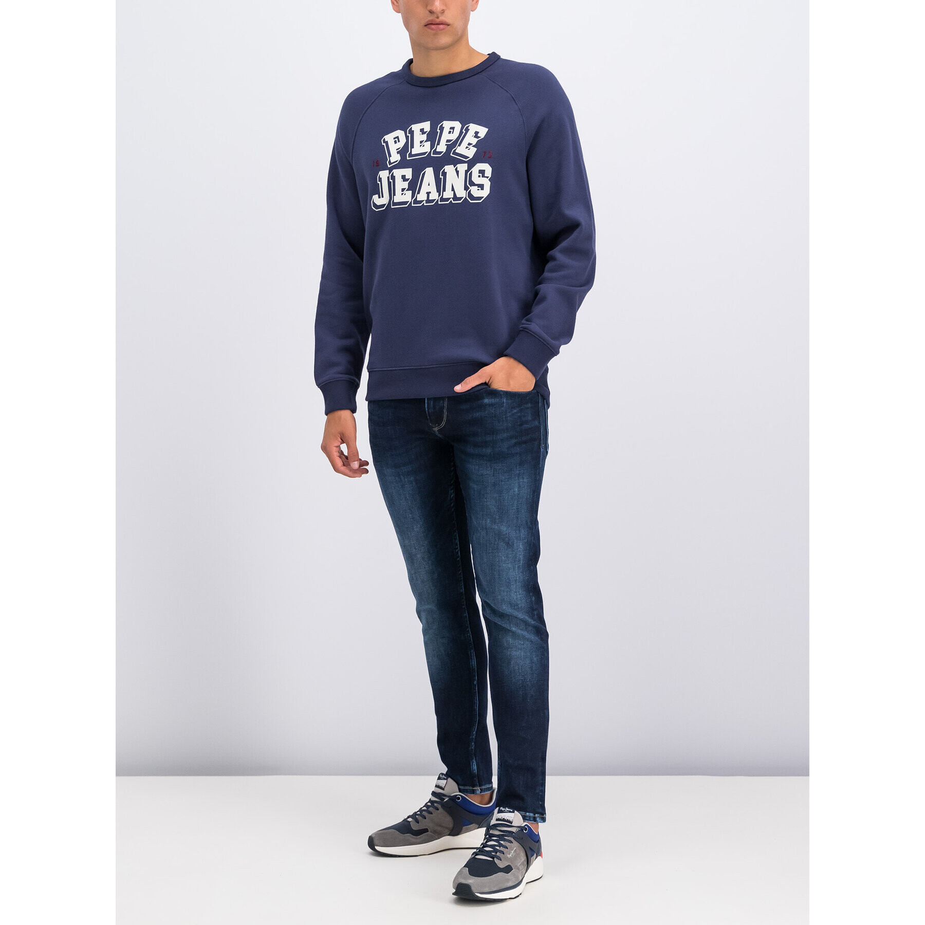 Pepe Jeans Mikina Linus PM581654 Tmavomodrá Regular Fit - Pepit.cz