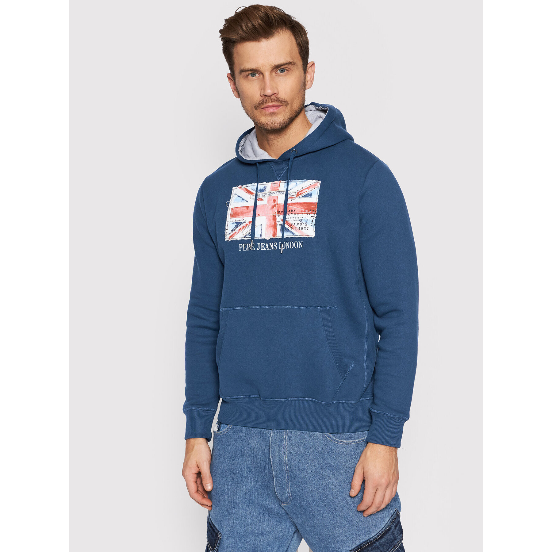 Pepe Jeans Mikina Mario Ro PM581905 Tmavomodrá Regular Fit - Pepit.cz