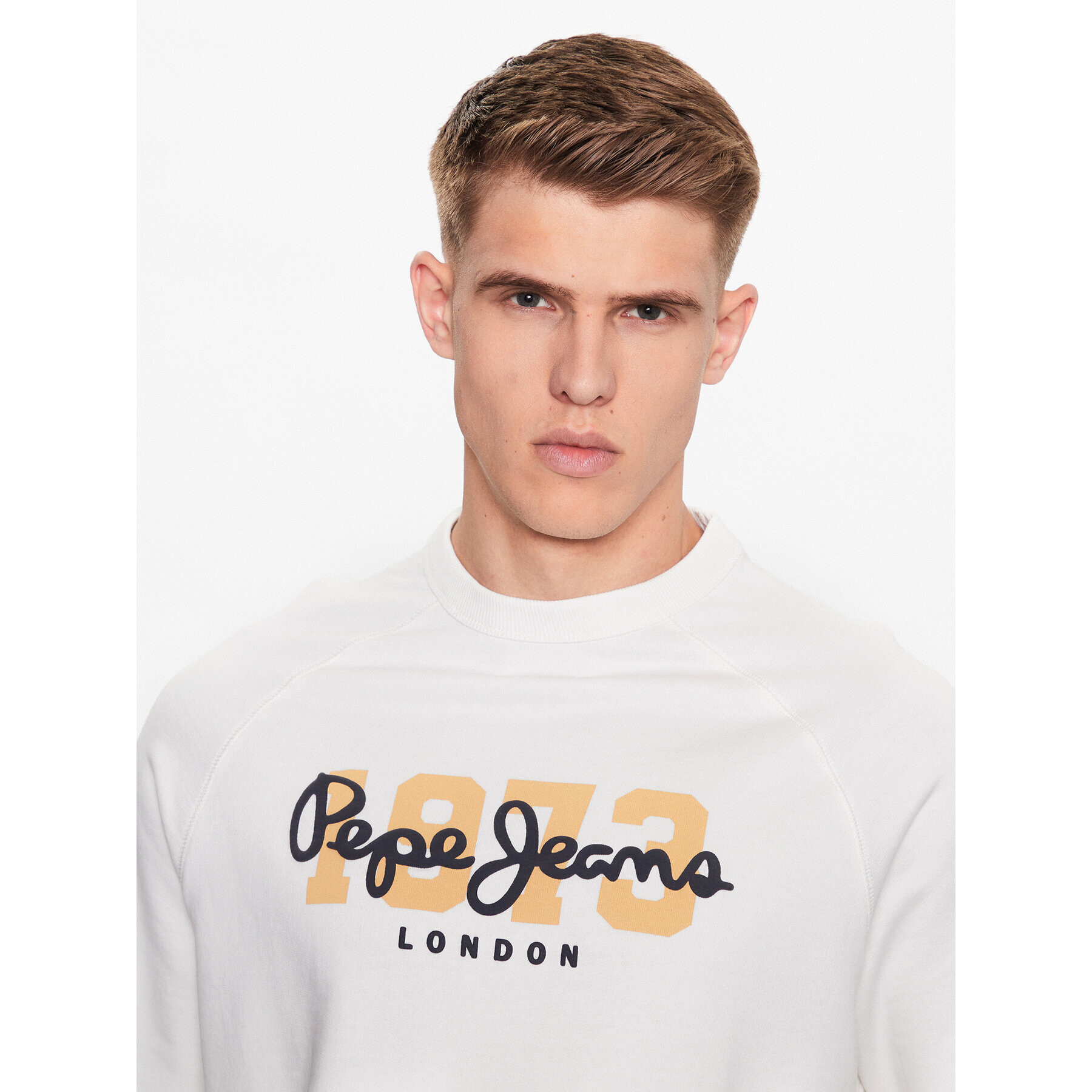 Pepe Jeans Mikina Meier PM582477 Bílá Regular Fit - Pepit.cz