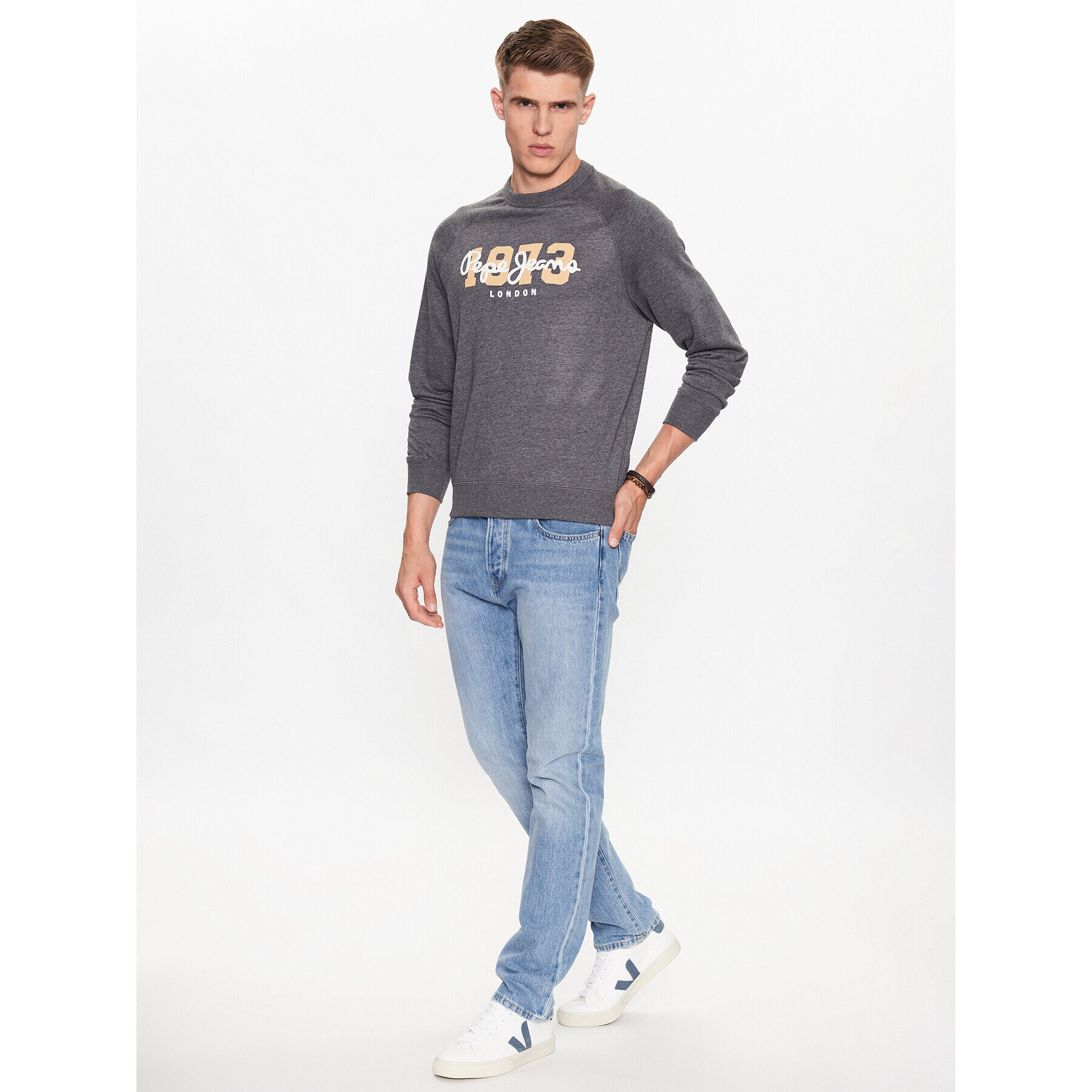 Pepe Jeans Mikina Meier PM582477 Šedá Regular Fit - Pepit.cz