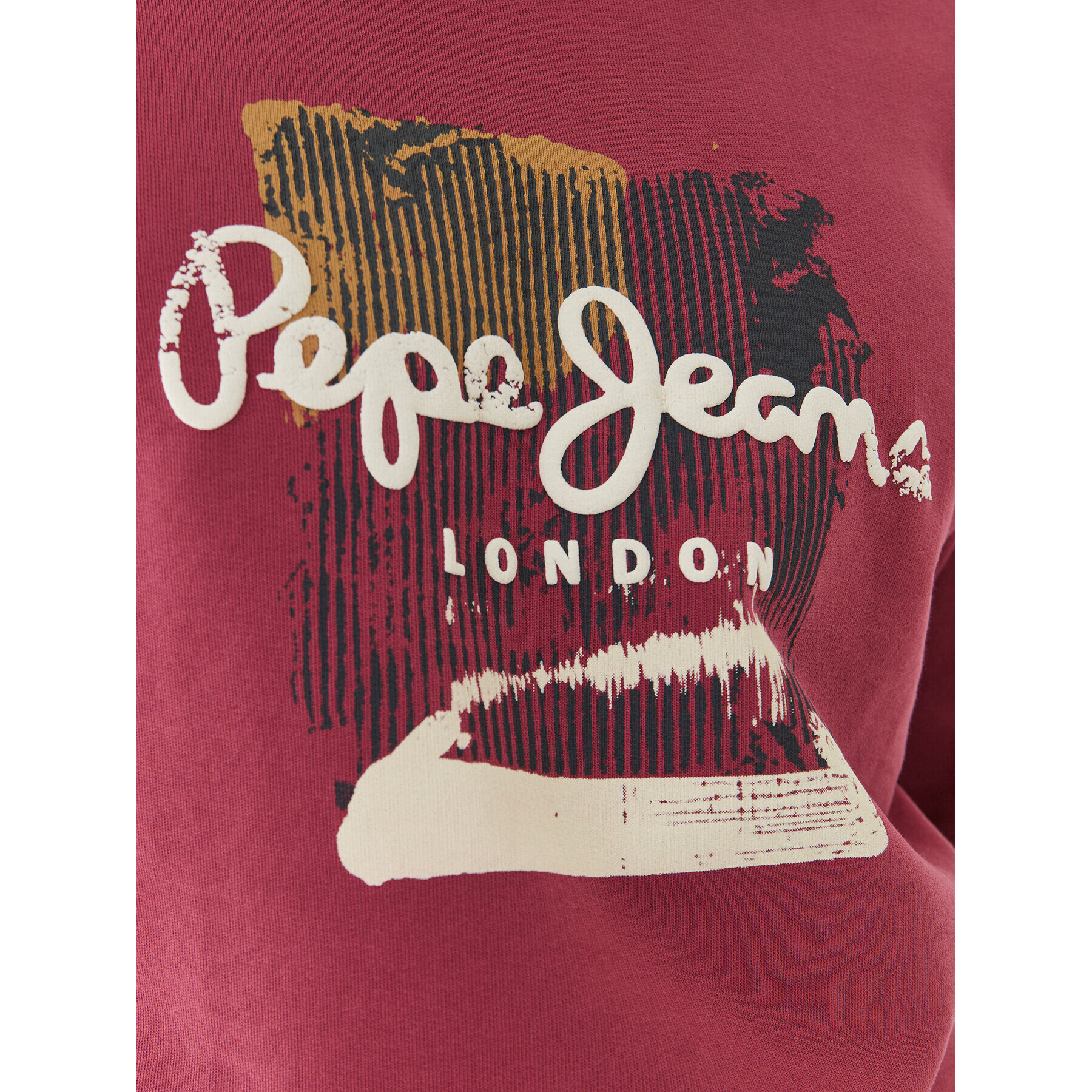 Pepe Jeans Mikina Melbourne Sweat PM582483 Bordó Regular Fit - Pepit.cz