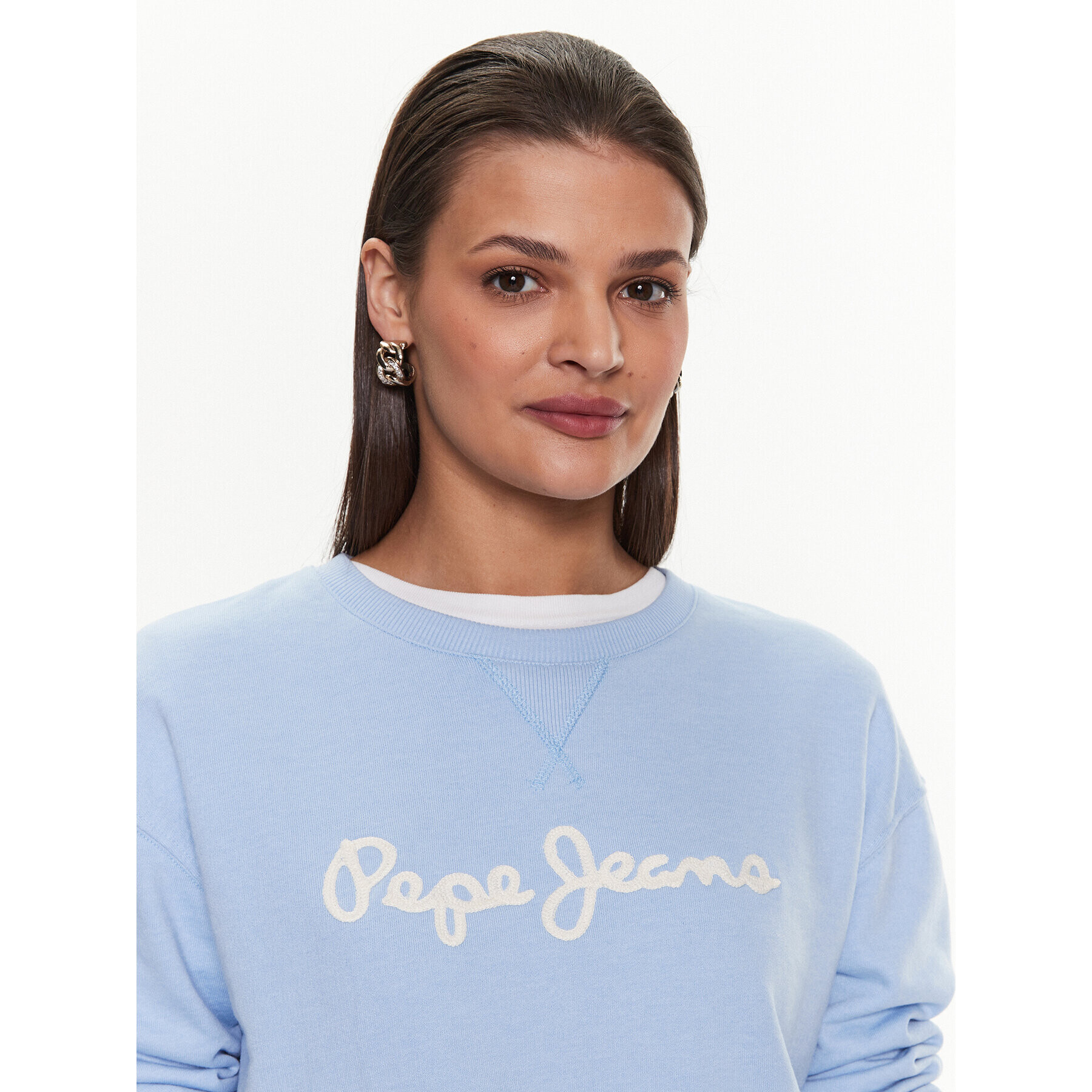 Pepe Jeans Mikina Nanettes PL581347 Modrá Regular Fit - Pepit.cz