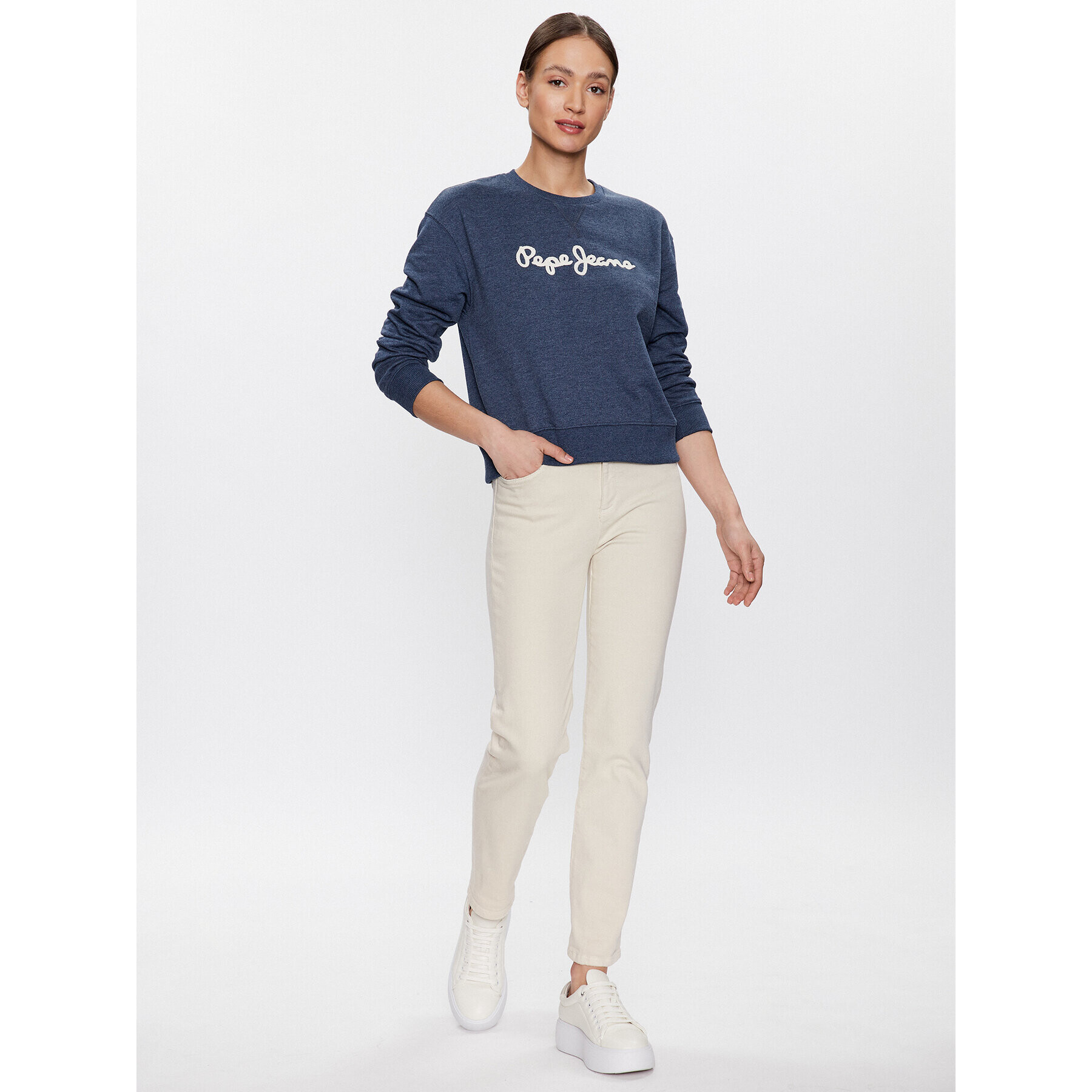 Pepe Jeans Mikina Nanettes PL581347 Tmavomodrá Regular Fit - Pepit.cz