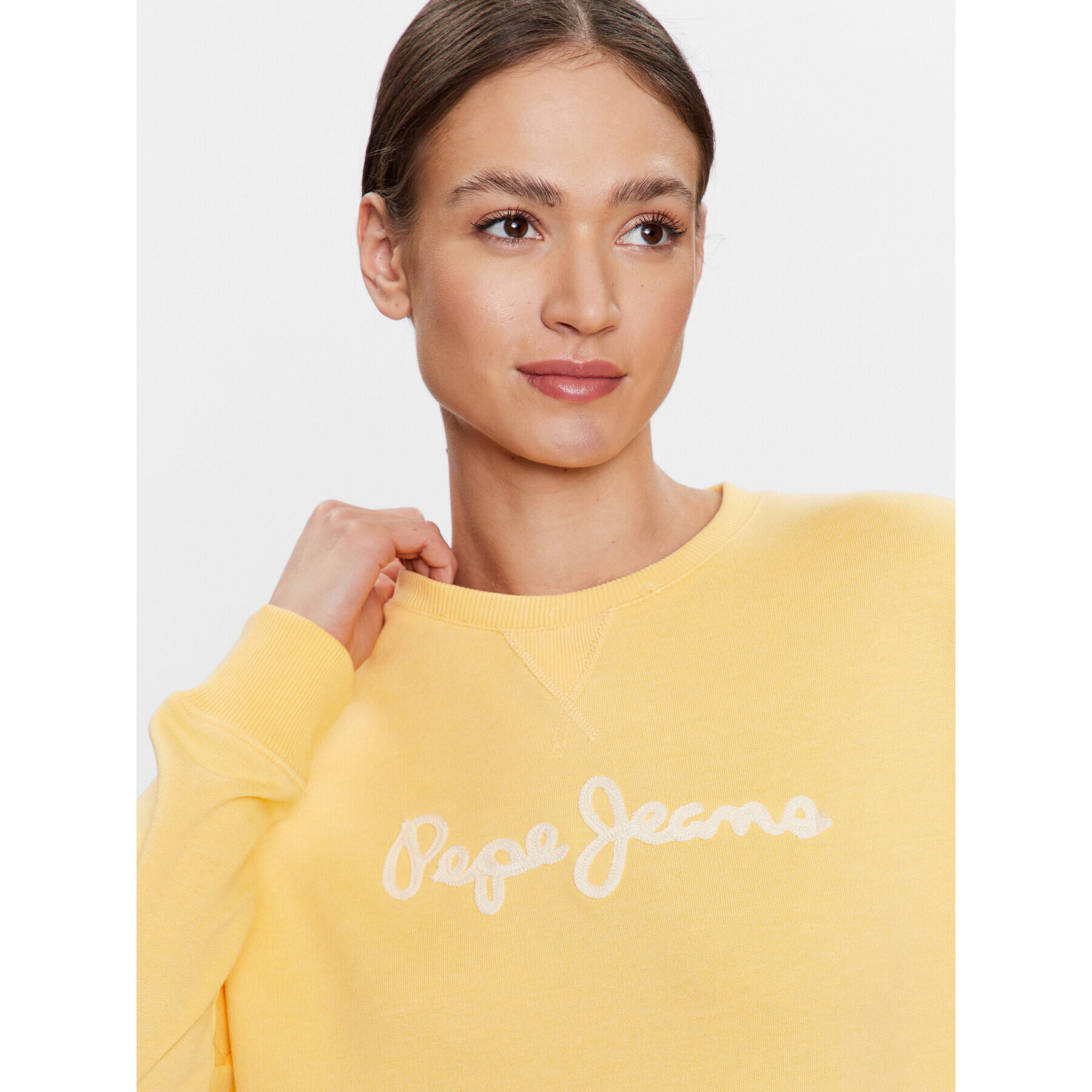 Pepe Jeans Mikina Nanettes PL581347 Žlutá Regular Fit - Pepit.cz