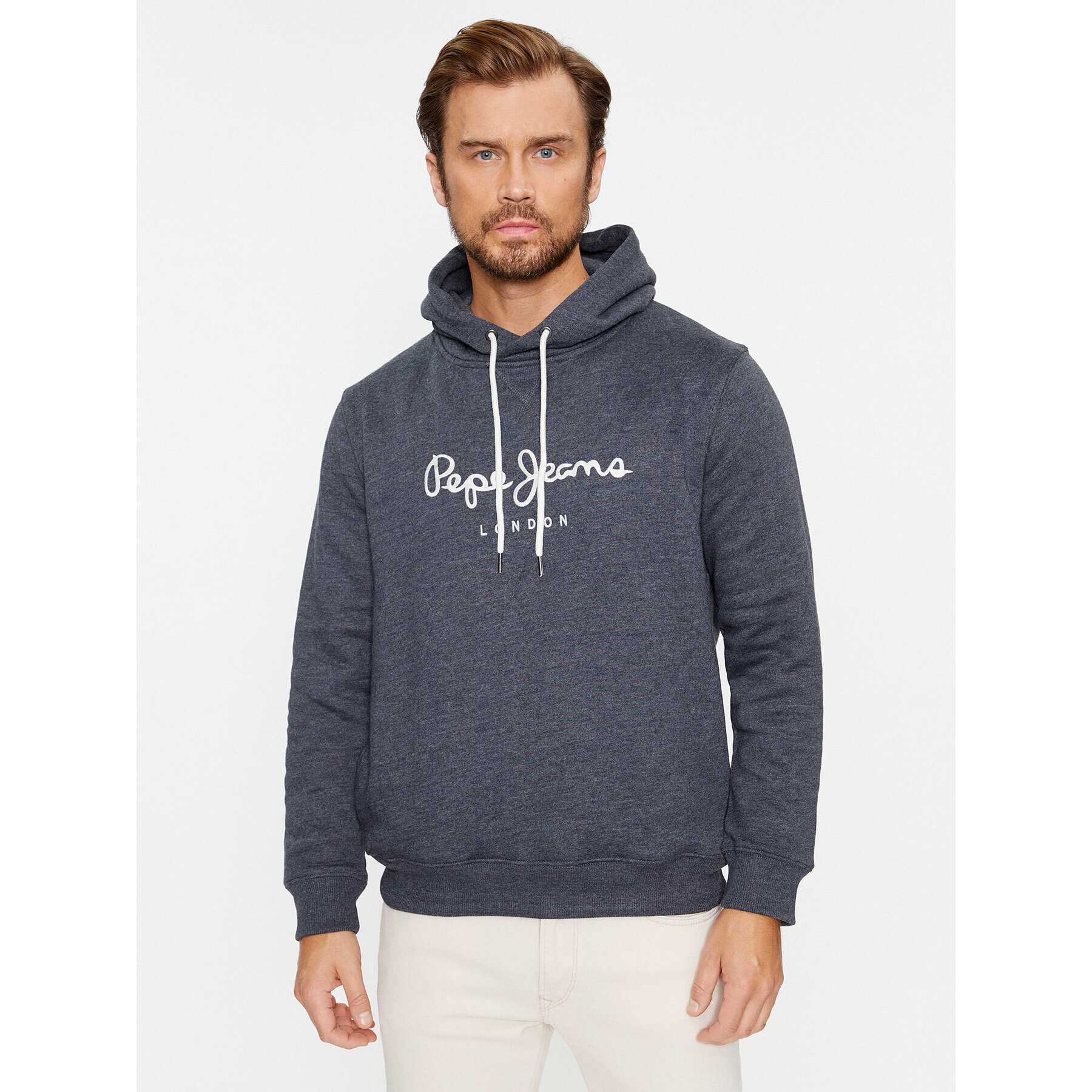 Pepe Jeans Mikina Nouvel Hoodie PM582521 Tmavomodrá Regular Fit - Pepit.cz