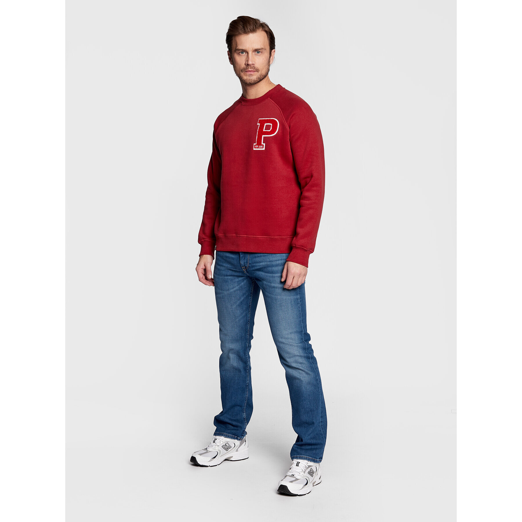 Pepe Jeans Mikina Pike PM582276 Bordó Regular Fit - Pepit.cz