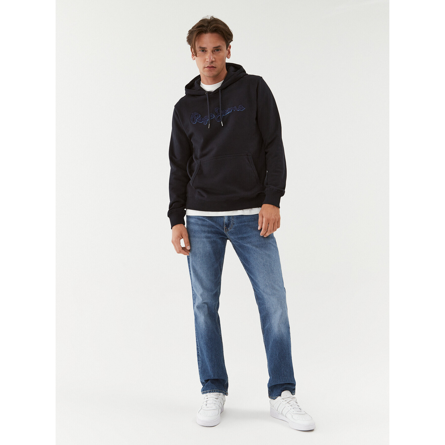 Pepe Jeans Mikina Ryan Hoodie PM582328 Tmavomodrá Regular Fit - Pepit.cz