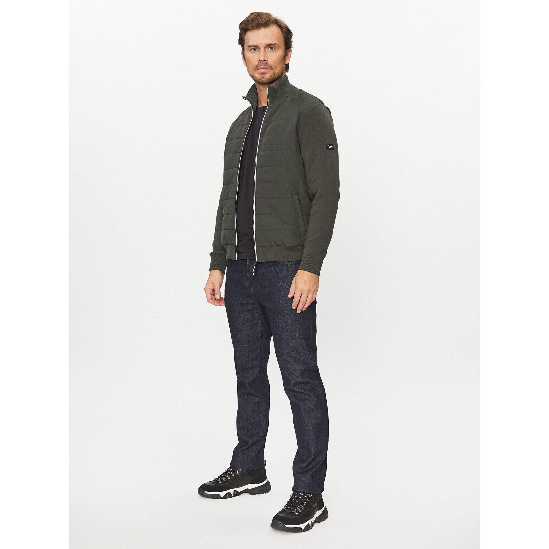 Pepe Jeans Mikina Snell Mock PM702381 Šedá Regular Fit - Pepit.cz