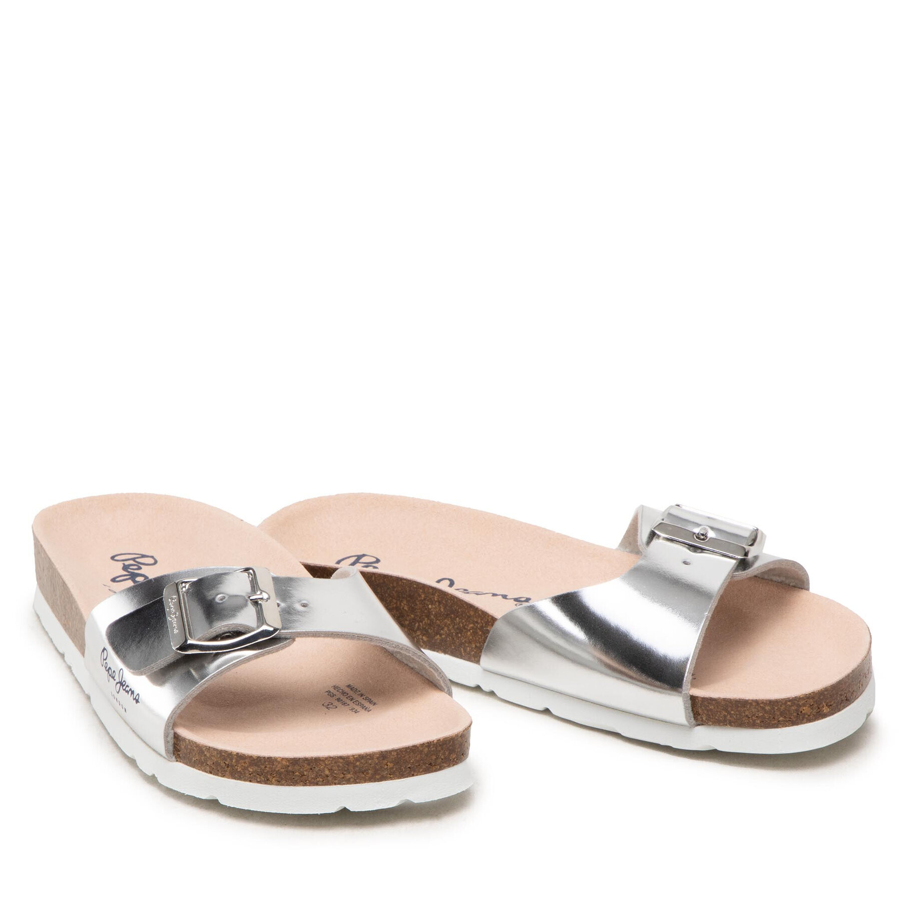 Pepe Jeans Nazouváky Bio Mirror Girl PGS90187 Stříbrná - Pepit.cz