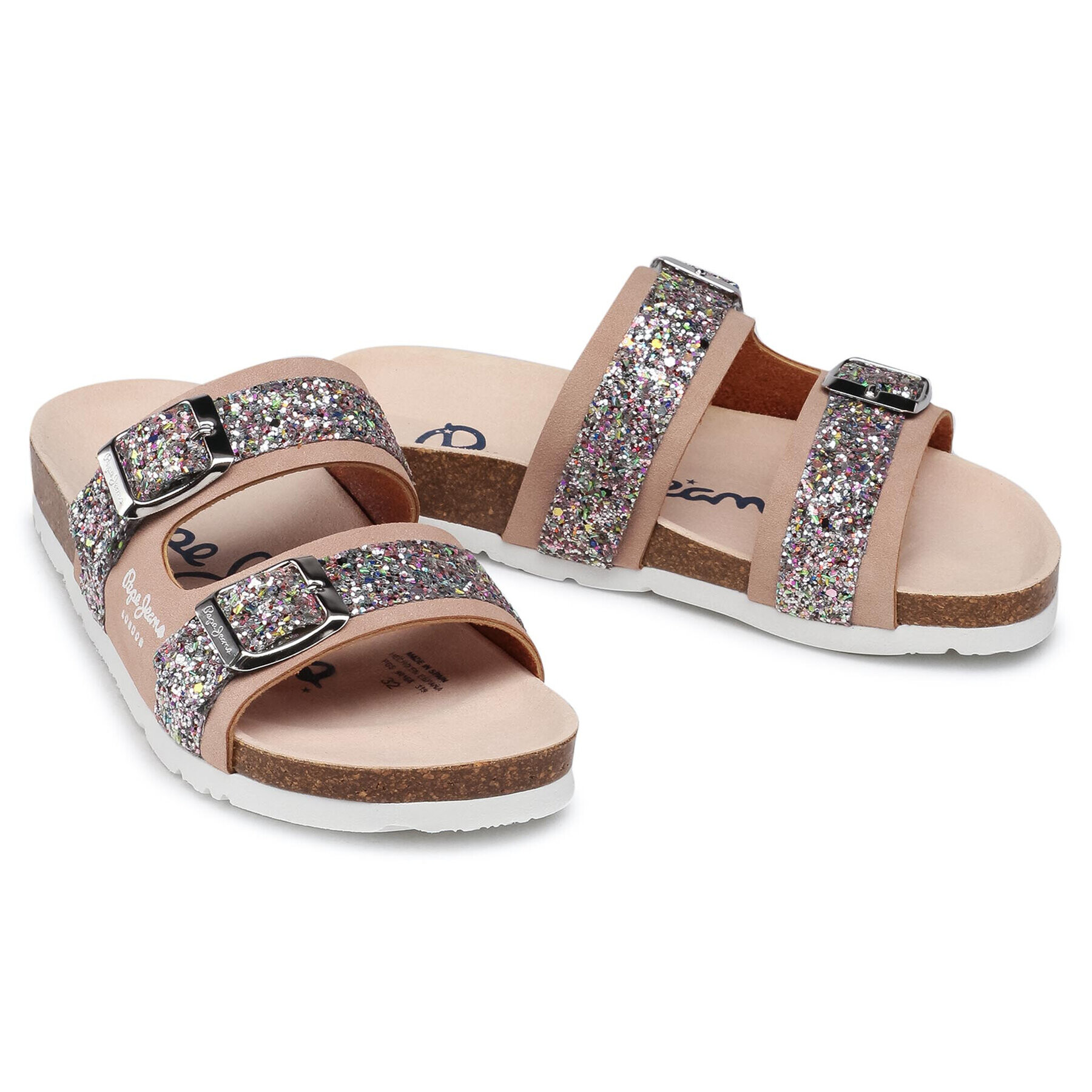 Pepe Jeans Nazouváky Bio Pala Glitter PGS90168 Béžová - Pepit.cz