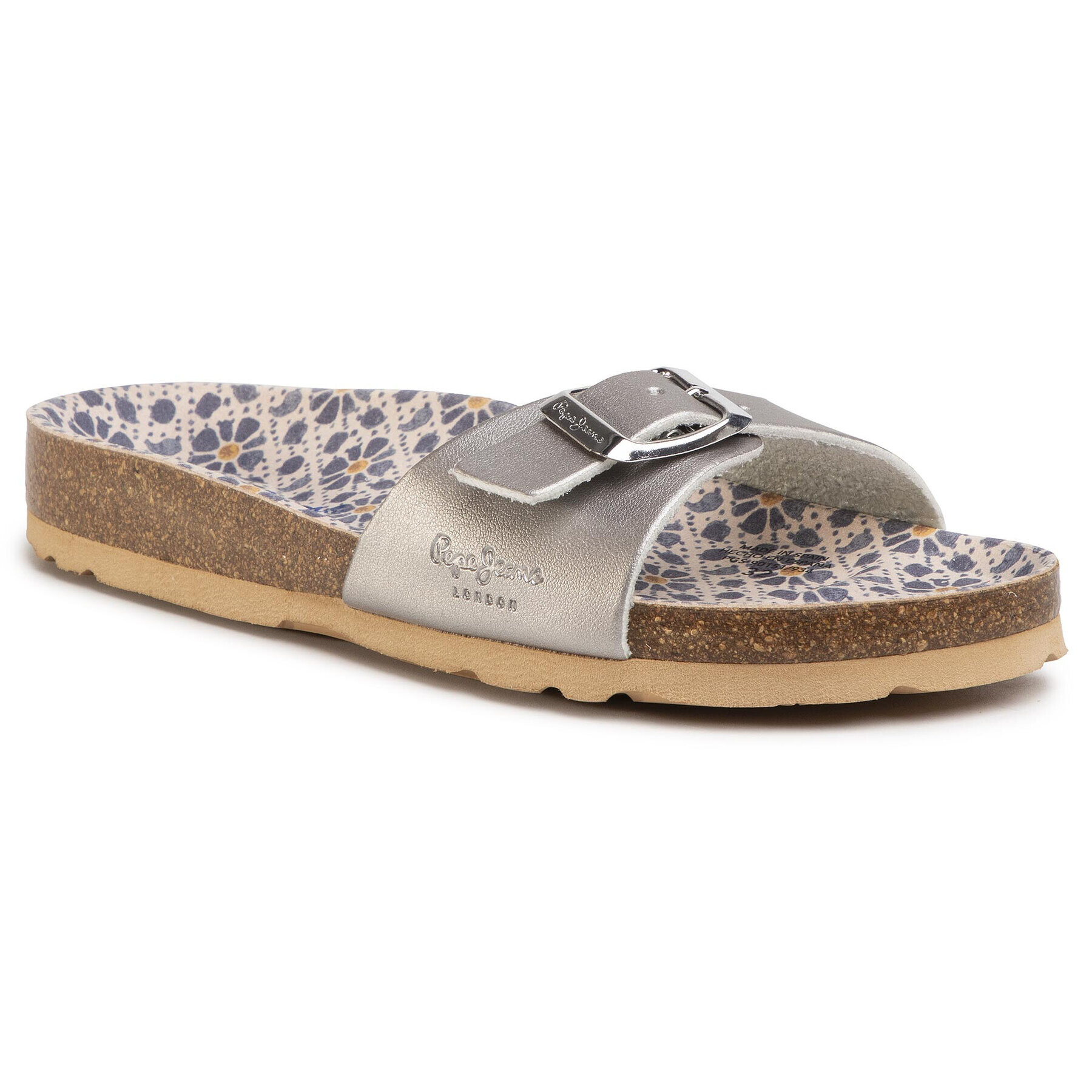 Pepe Jeans Nazouváky Bio Print PGS90151 Stříbrná - Pepit.cz