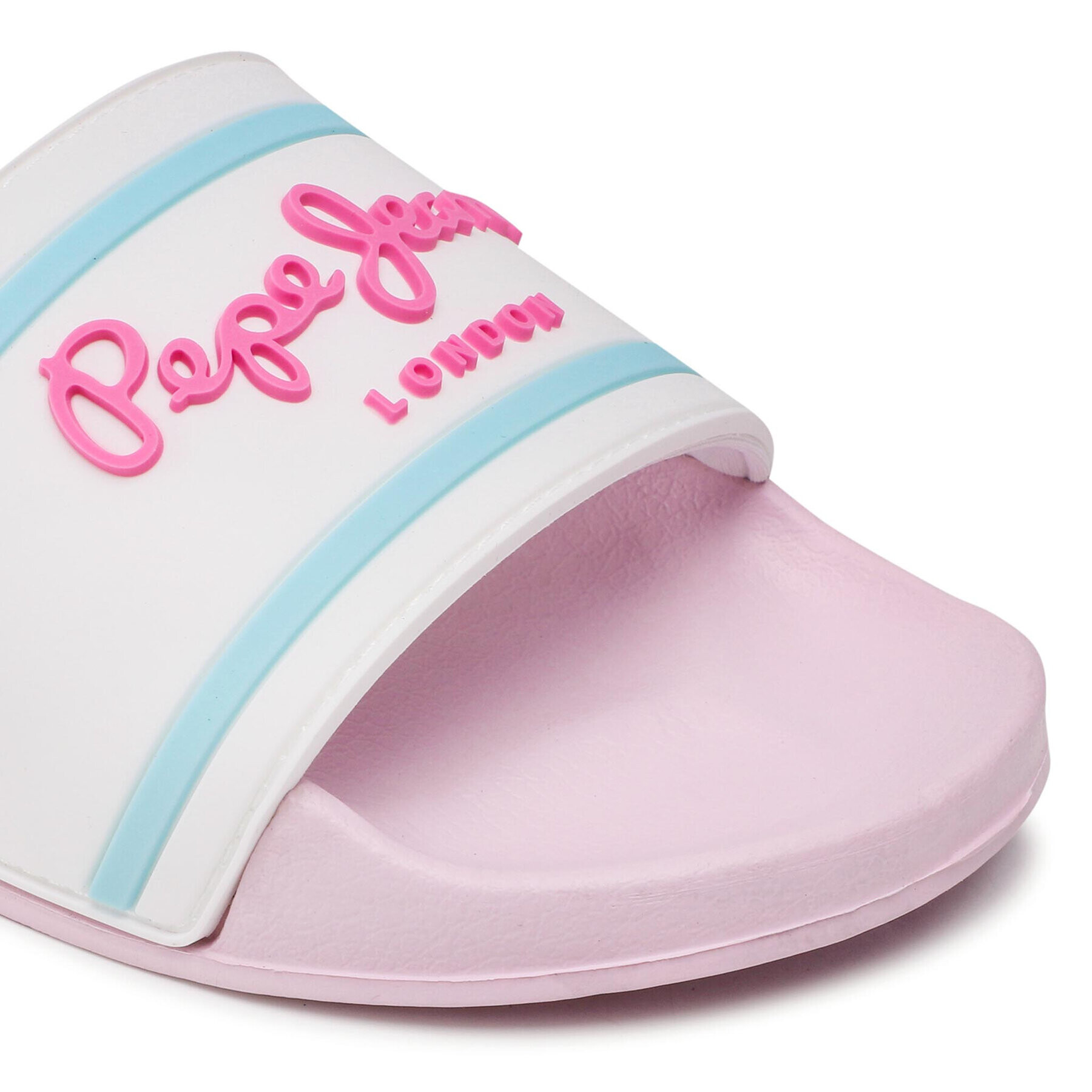 Pepe Jeans Nazouváky Slider Logo Girl PGS70045 Bílá - Pepit.cz