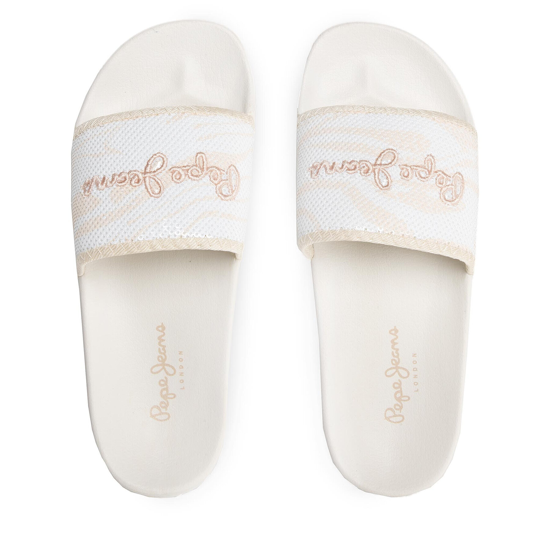 Pepe Jeans Nazouváky Slider Zebra PLS70106 Bílá - Pepit.cz