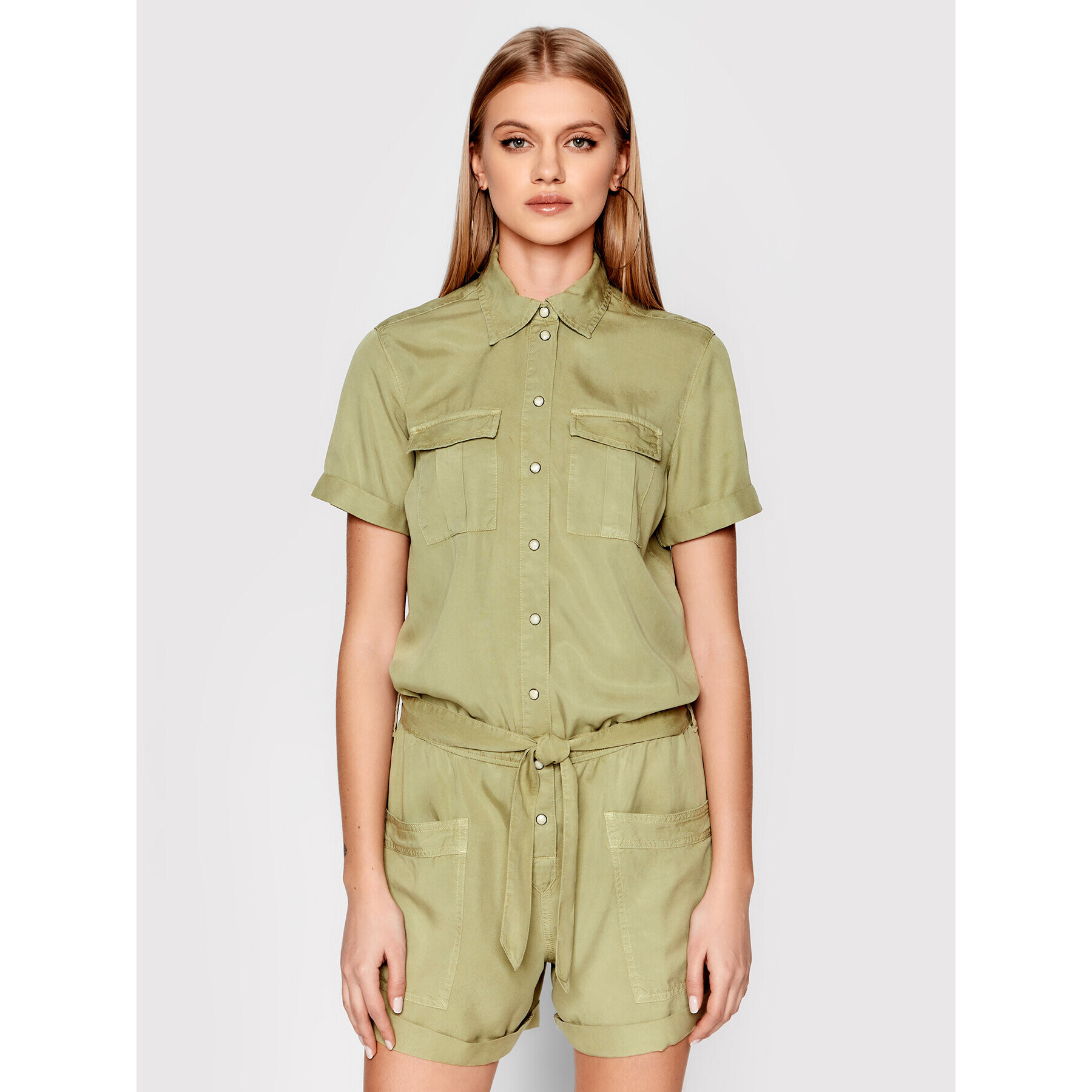 Pepe Jeans Overal Safari Tess PL230399 Zelená Regular Fit - Pepit.cz