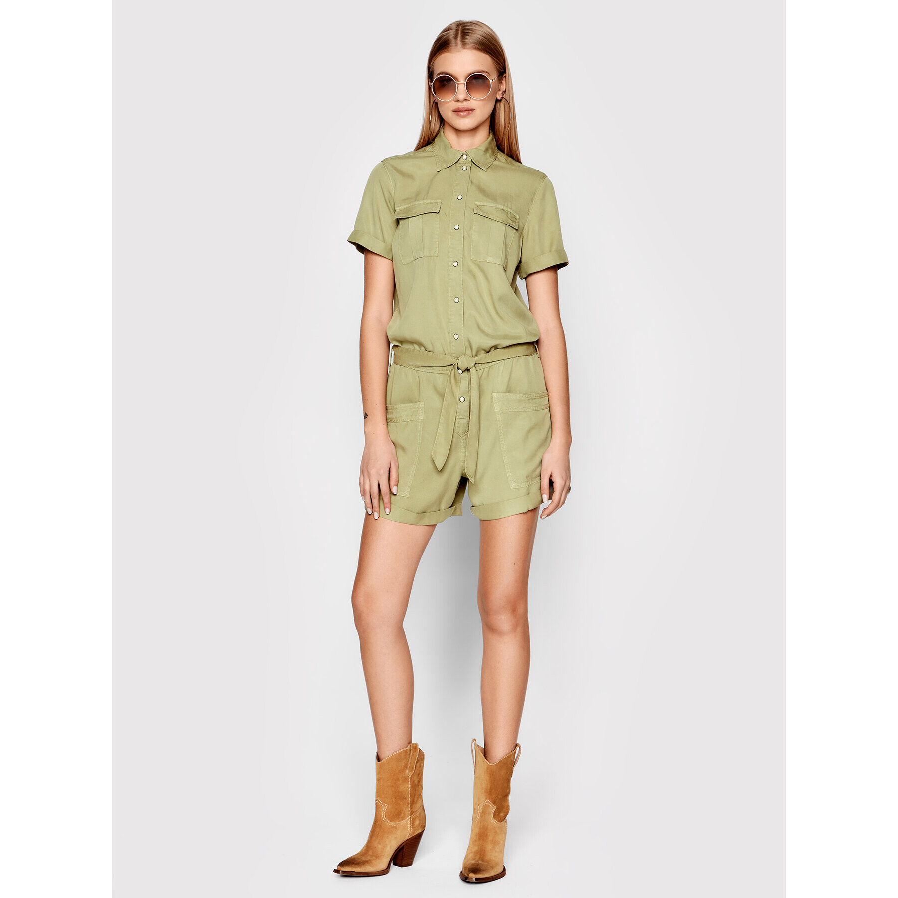 Pepe Jeans Overal Safari Tess PL230399 Zelená Regular Fit - Pepit.cz