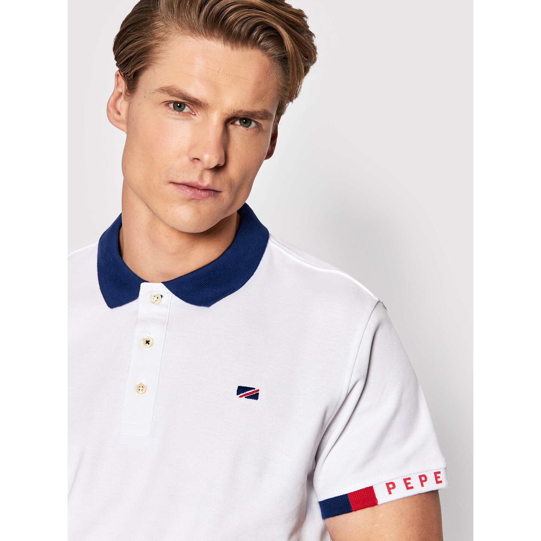 Pepe Jeans Polokošile Felix PM541833 Bílá Regular Fit - Pepit.cz