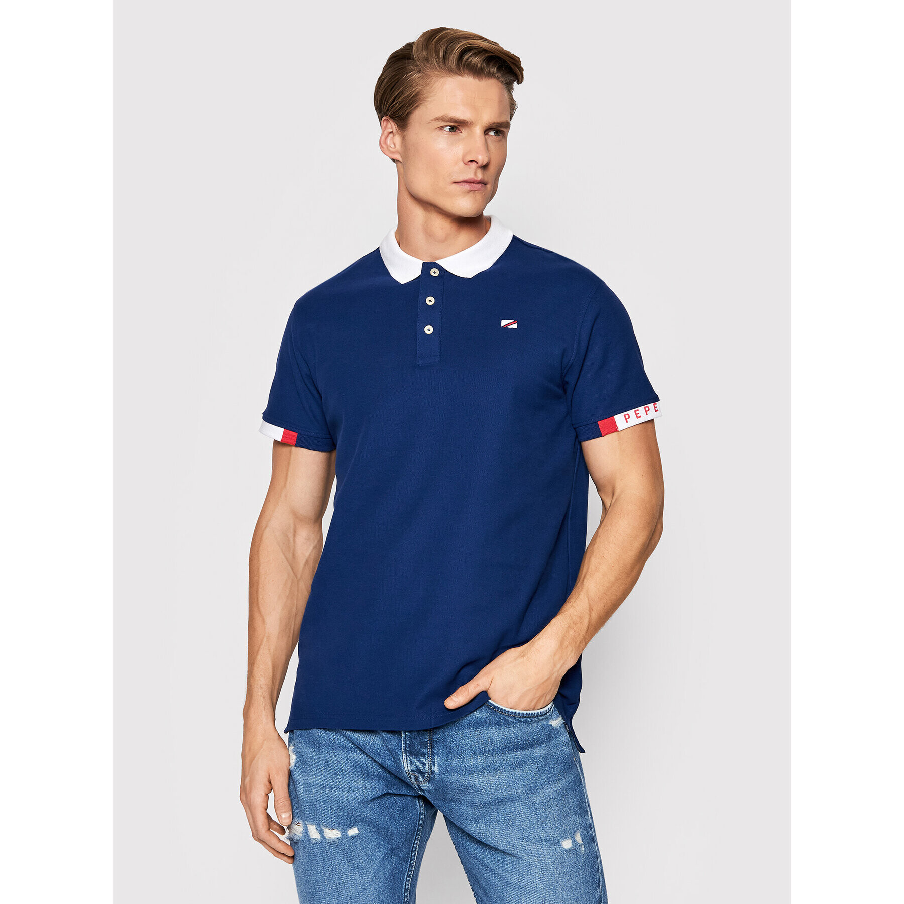 Pepe Jeans Polokošile Felix PM541833 Tmavomodrá Regular Fit - Pepit.cz