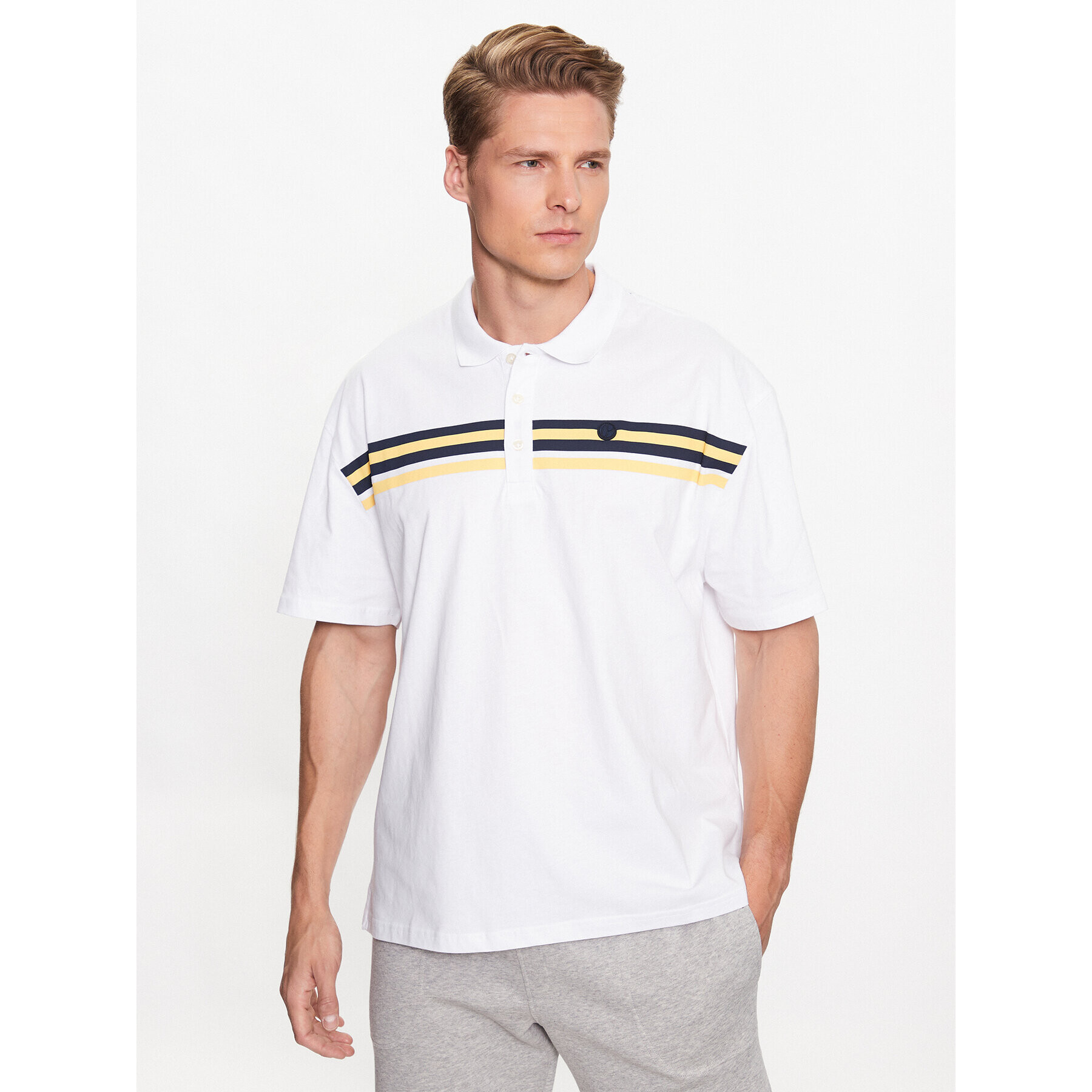 Pepe Jeans Polokošile Jonas PM541964 Bílá Regular Fit - Pepit.cz