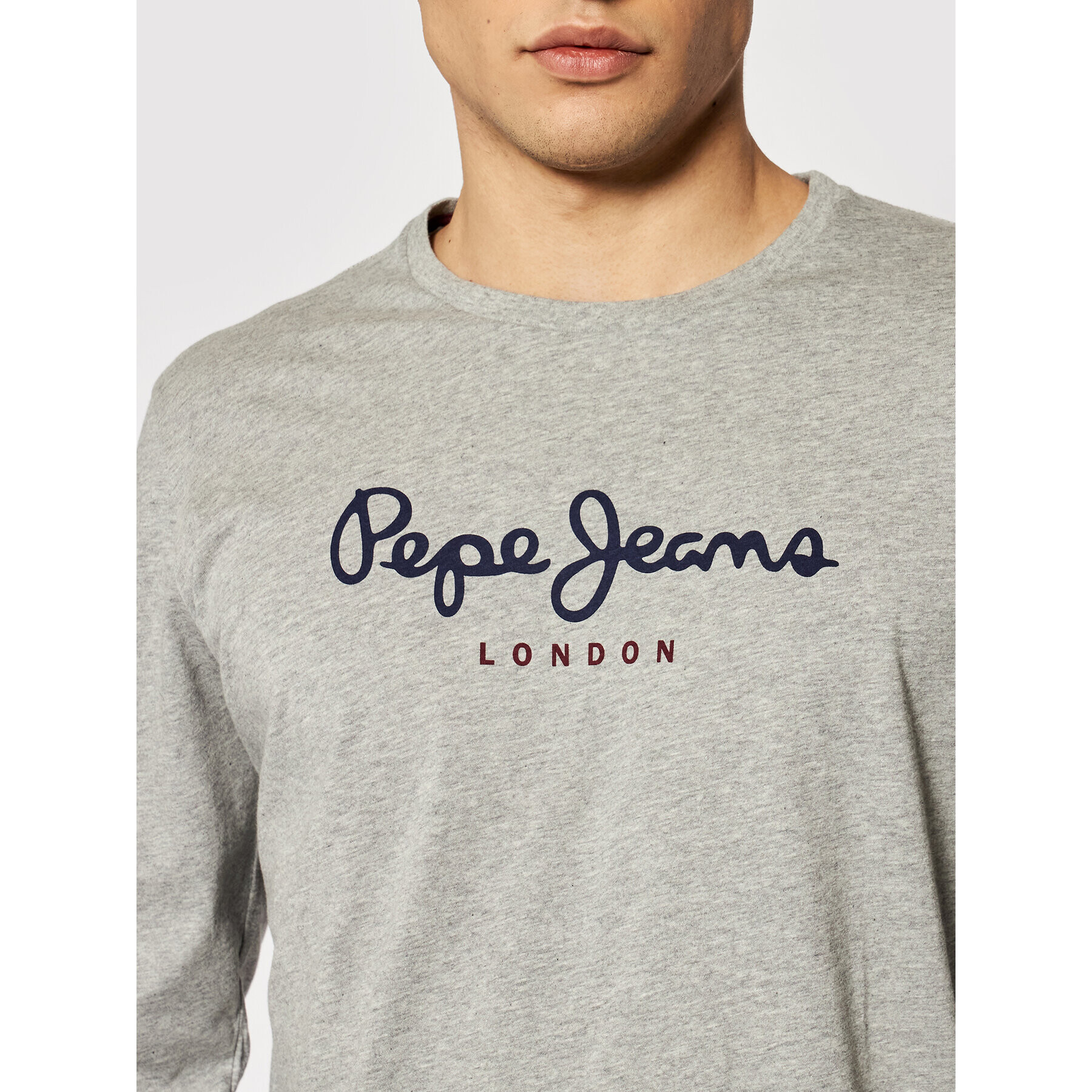 Pepe Jeans S dlouhým rukávem Eggo Long PM501321 Šedá Regular Fit - Pepit.cz