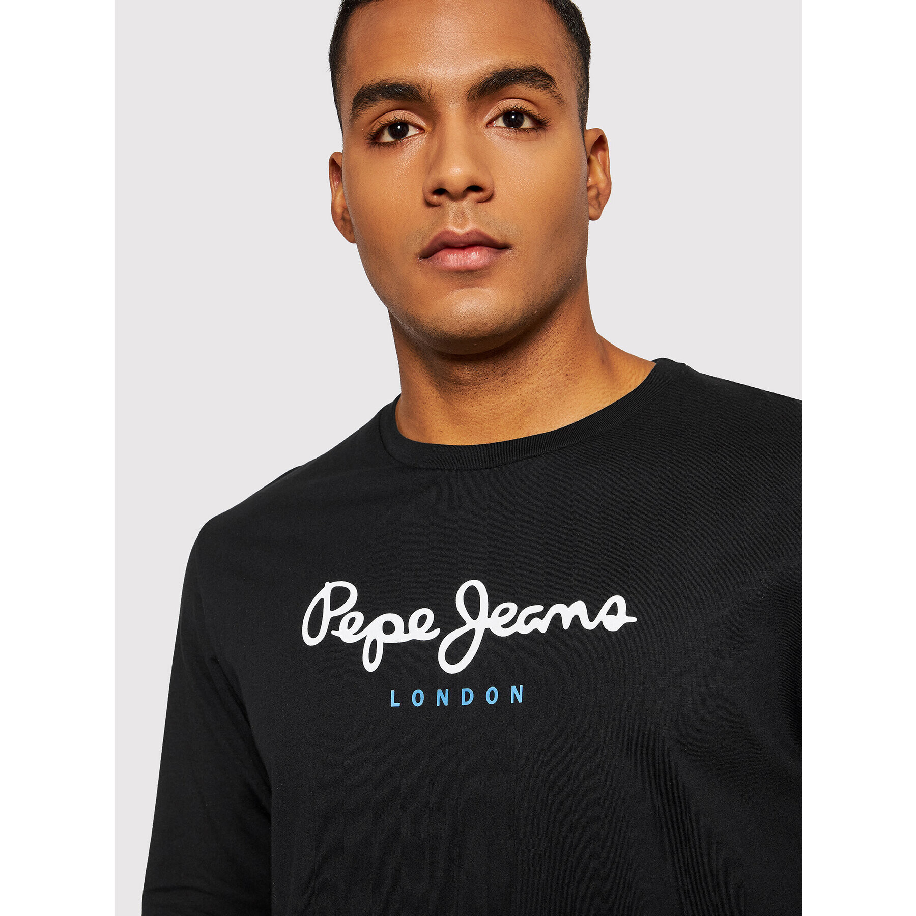 Pepe Jeans S dlouhým rukávem Eggo PM508209 Černá Regular Fit - Pepit.cz