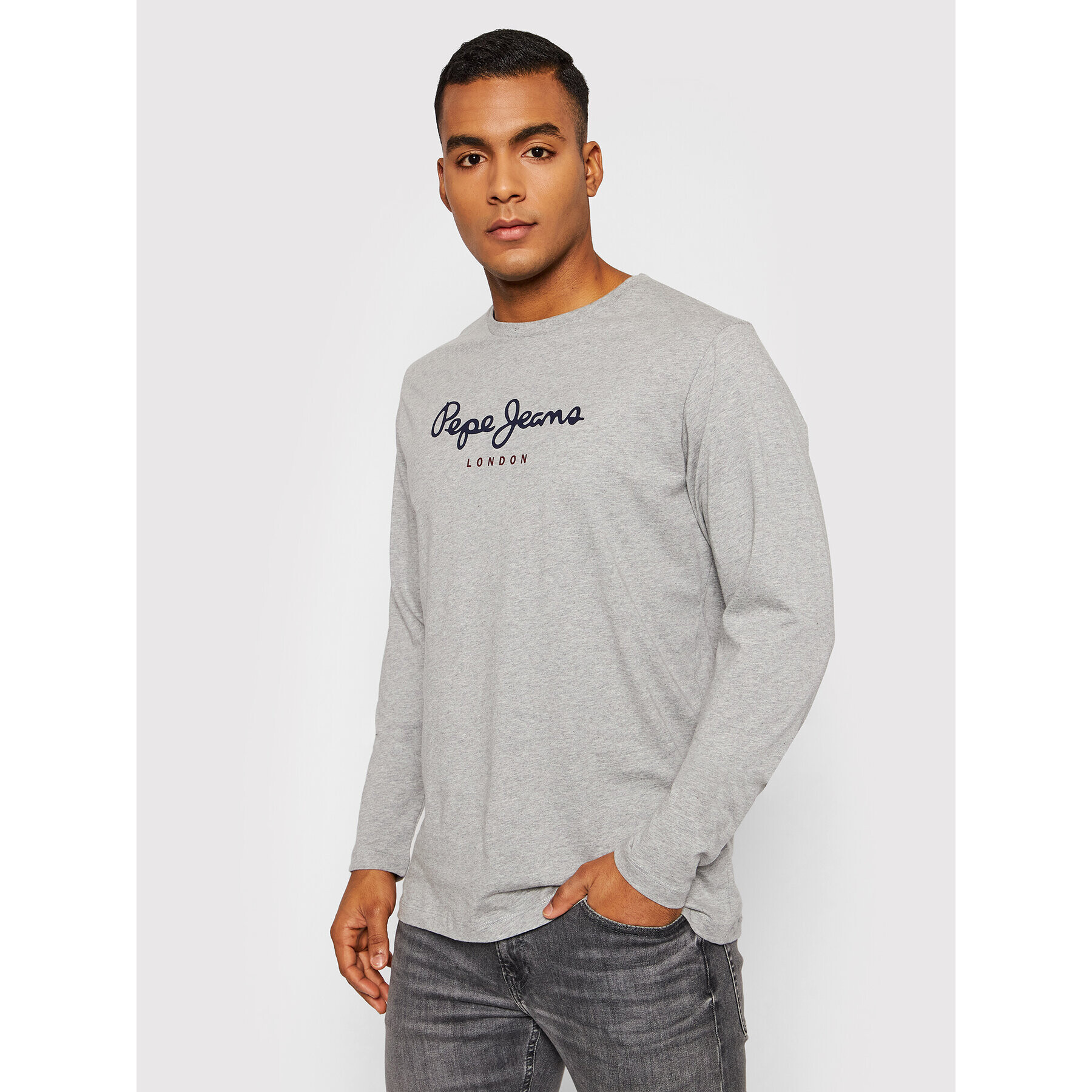 Pepe Jeans S dlouhým rukávem Eggo PM508209 Šedá Regular Fit - Pepit.cz