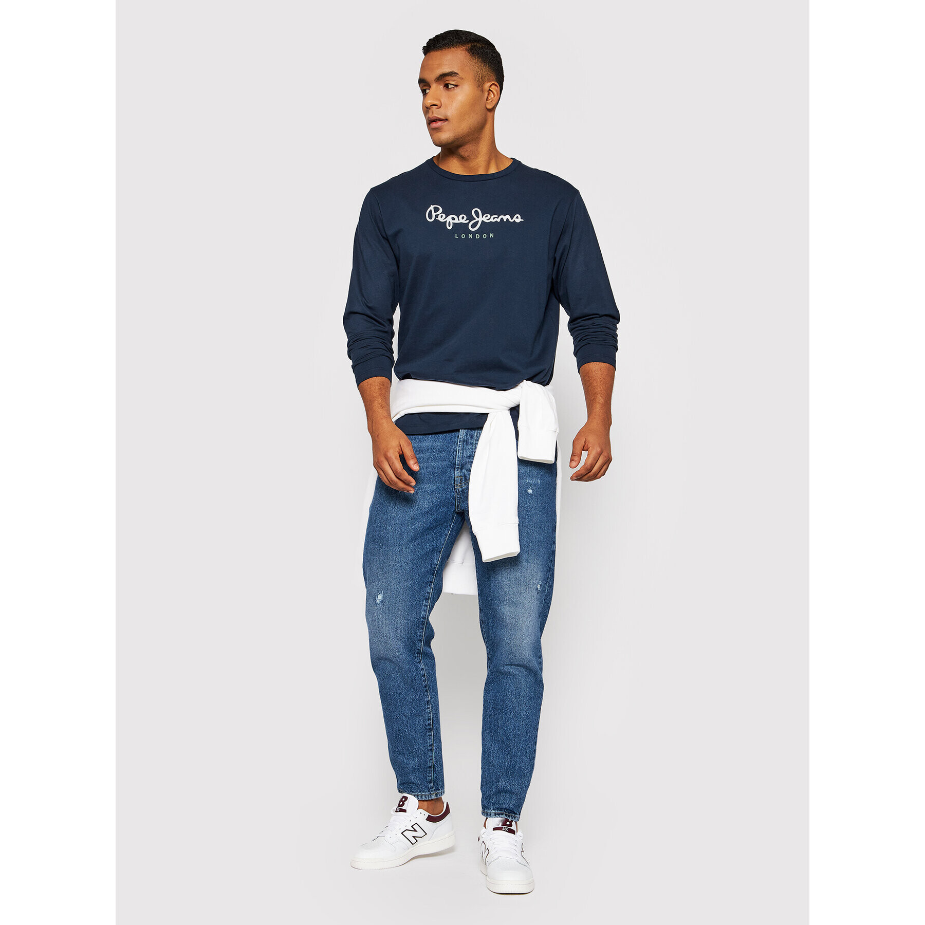 Pepe Jeans S dlouhým rukávem Eggo PM508209 Tmavomodrá Regular Fit - Pepit.cz