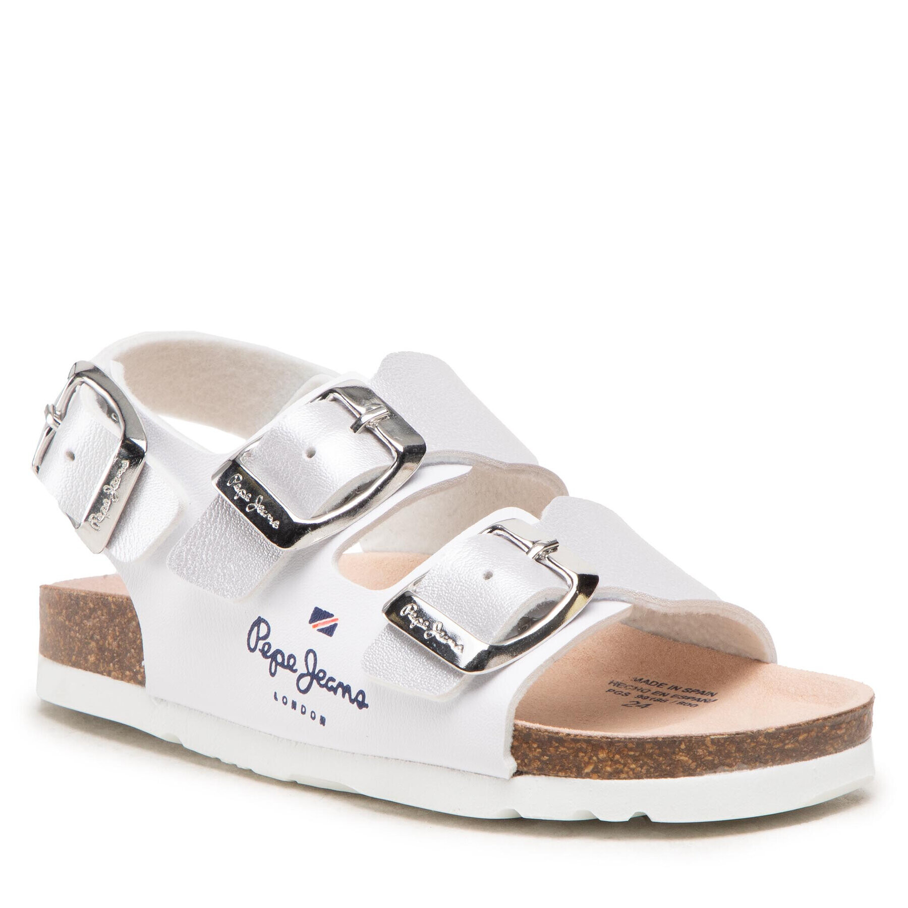 Pepe Jeans Sandály Bio Corp Girl PGS90186 Stříbrná - Pepit.cz