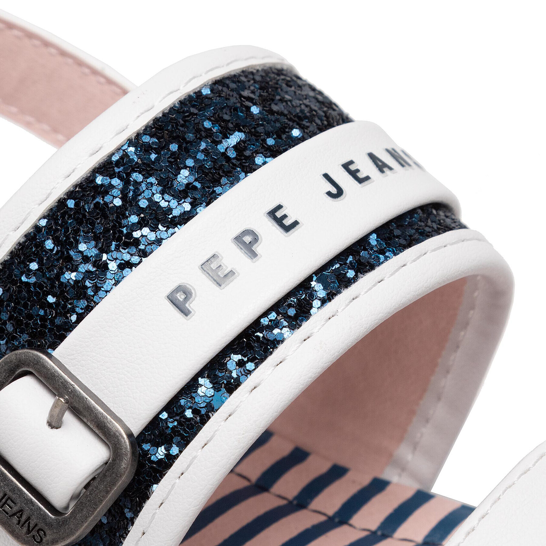 Pepe Jeans Sandály Elisa Glitter PGS90177 Bílá - Pepit.cz