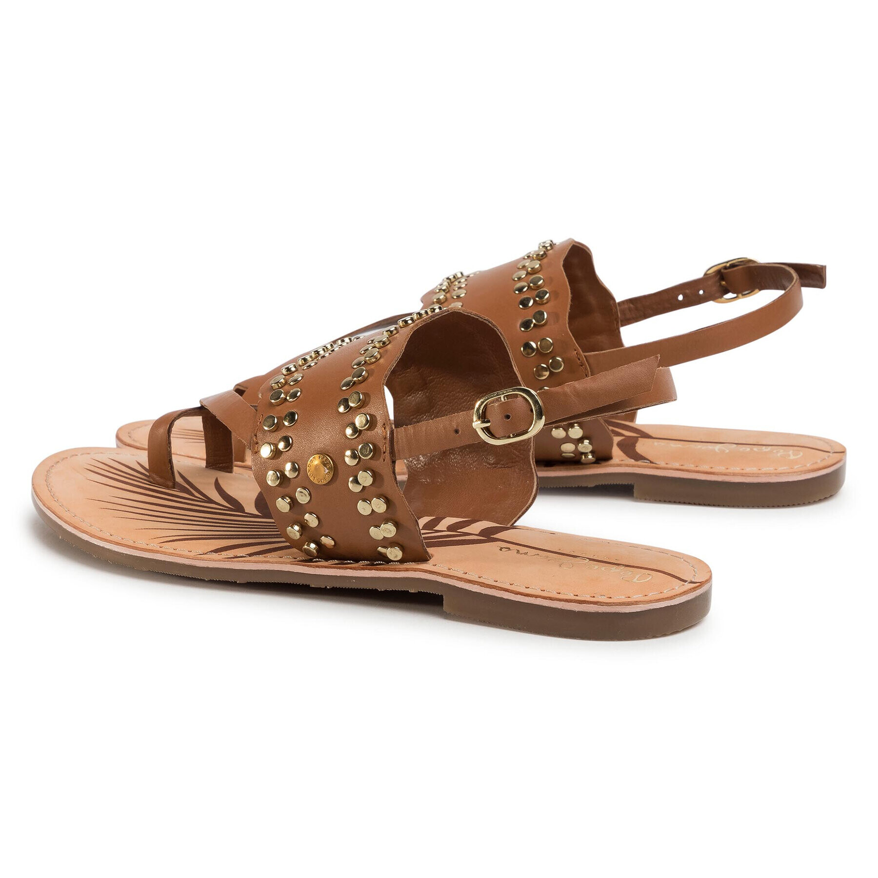 Pepe Jeans Sandály March Studs PLS90447 Hnědá - Pepit.cz