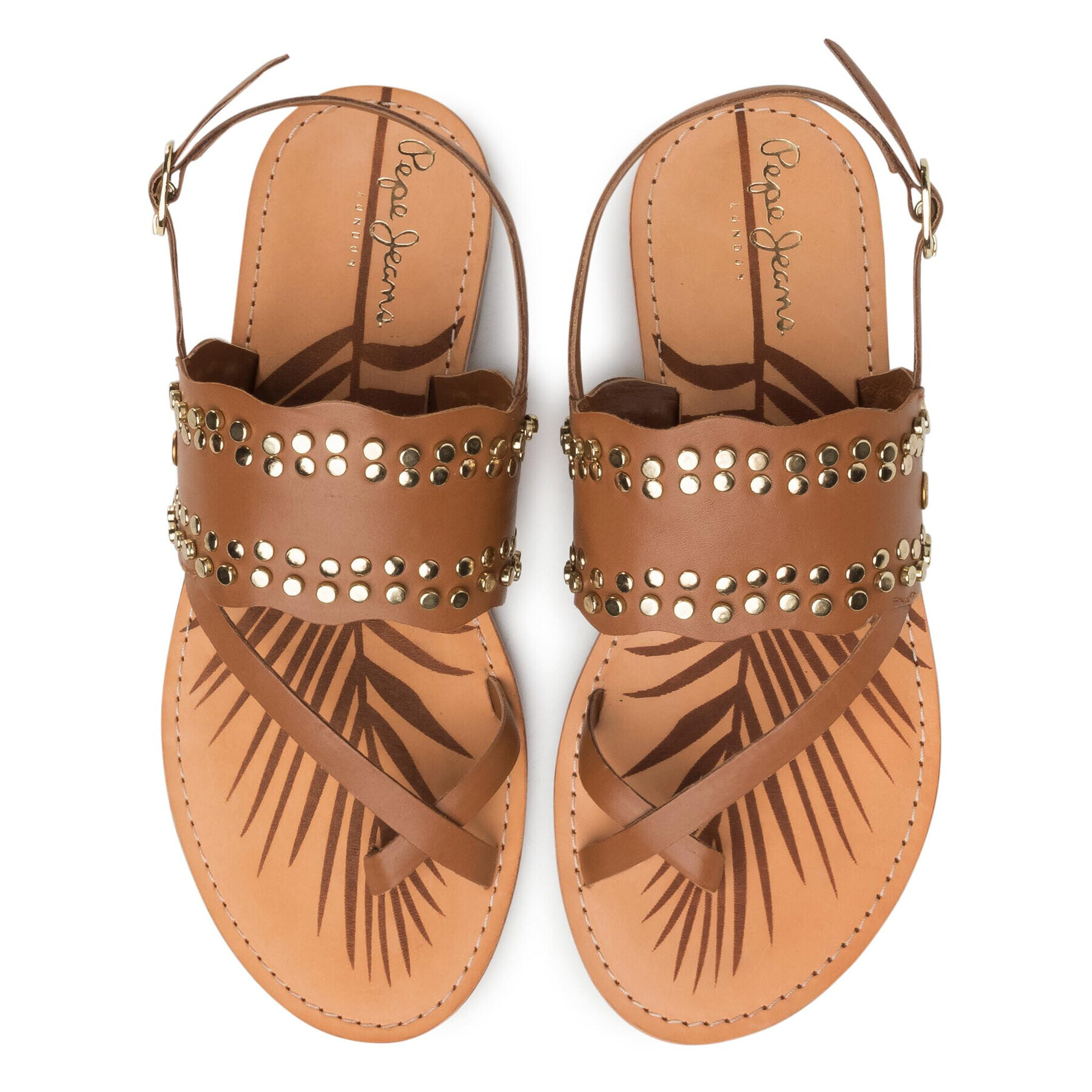 Pepe Jeans Sandály March Studs PLS90447 Hnědá - Pepit.cz