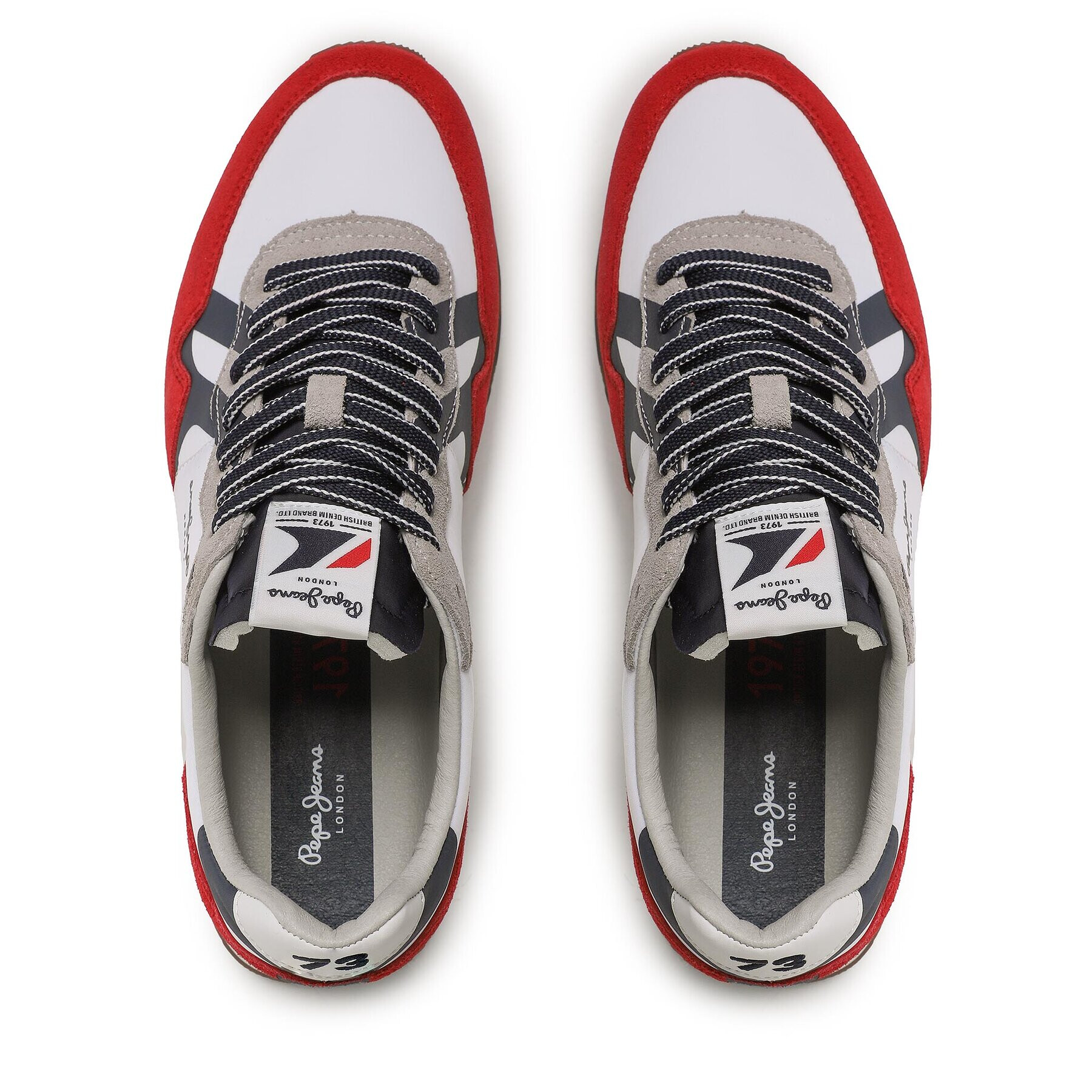 Pepe Jeans Sneakersy Brit Man Print PMS30923 Bílá - Pepit.cz