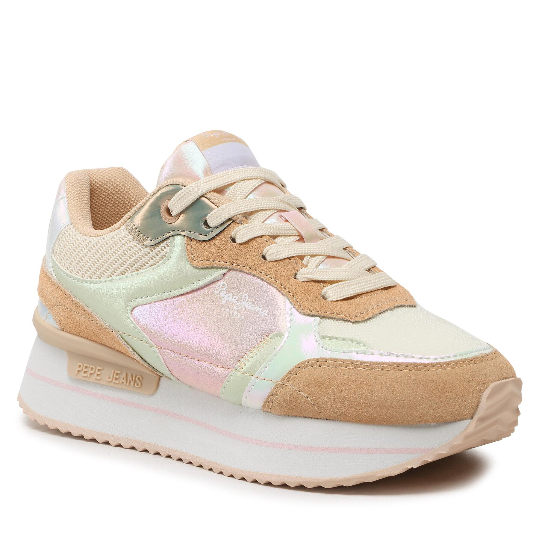 Pepe Jeans Sneakersy Rusper Pearl PLS31478 Béžová - Pepit.cz