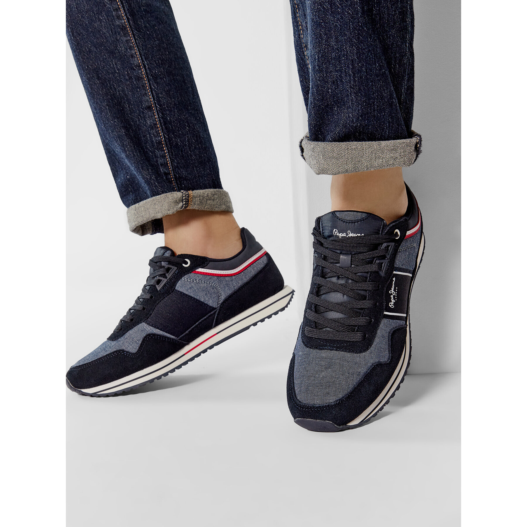 Pepe Jeans Sneakersy Tour Club Chambray PMS30798 Tmavomodrá - Pepit.cz